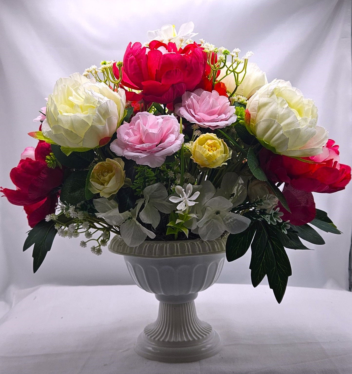 Stunning Peonies Roses Bouquet, Flower Arrangement, Centerpiece, Gift for Anniversaries, Birthdays, Special Gift