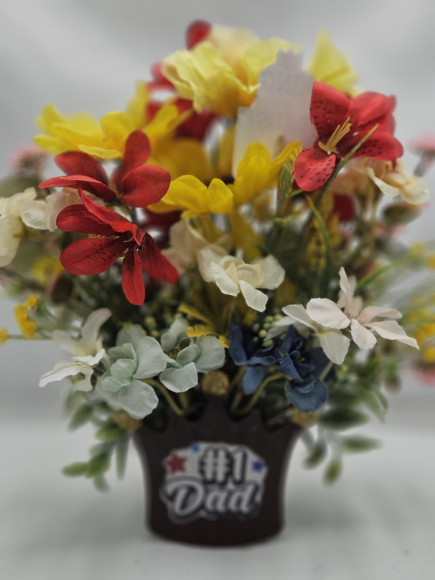 Best Dad Ever Gift: Handpicked Flower Gift Set in Wooden Crown Pot, Father's Day Surprise, #1 Dad Father's Day Gifts, 2 Options