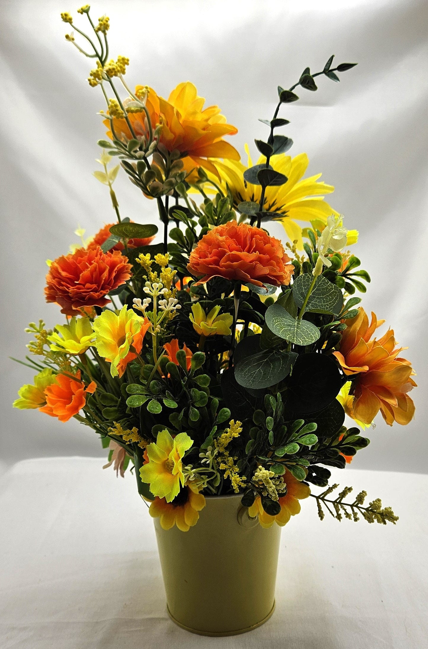 Cute Hedgehogs in a Bright, Vivid Cheerful Yellow floral Garden, A Plush Hedgehog Plus Smaller ones Scattered Throughout the Floral Piece