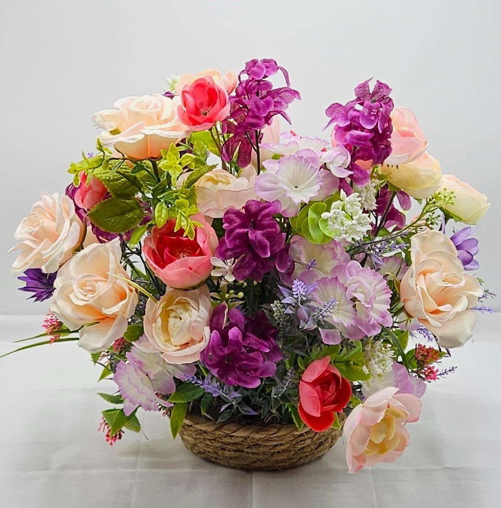 Nana Floral Arangement, Pin/Peach/Lila/Purple Flower Arrangement, Gift for Nana or Grandma, Birhtday Gift or any Occasion