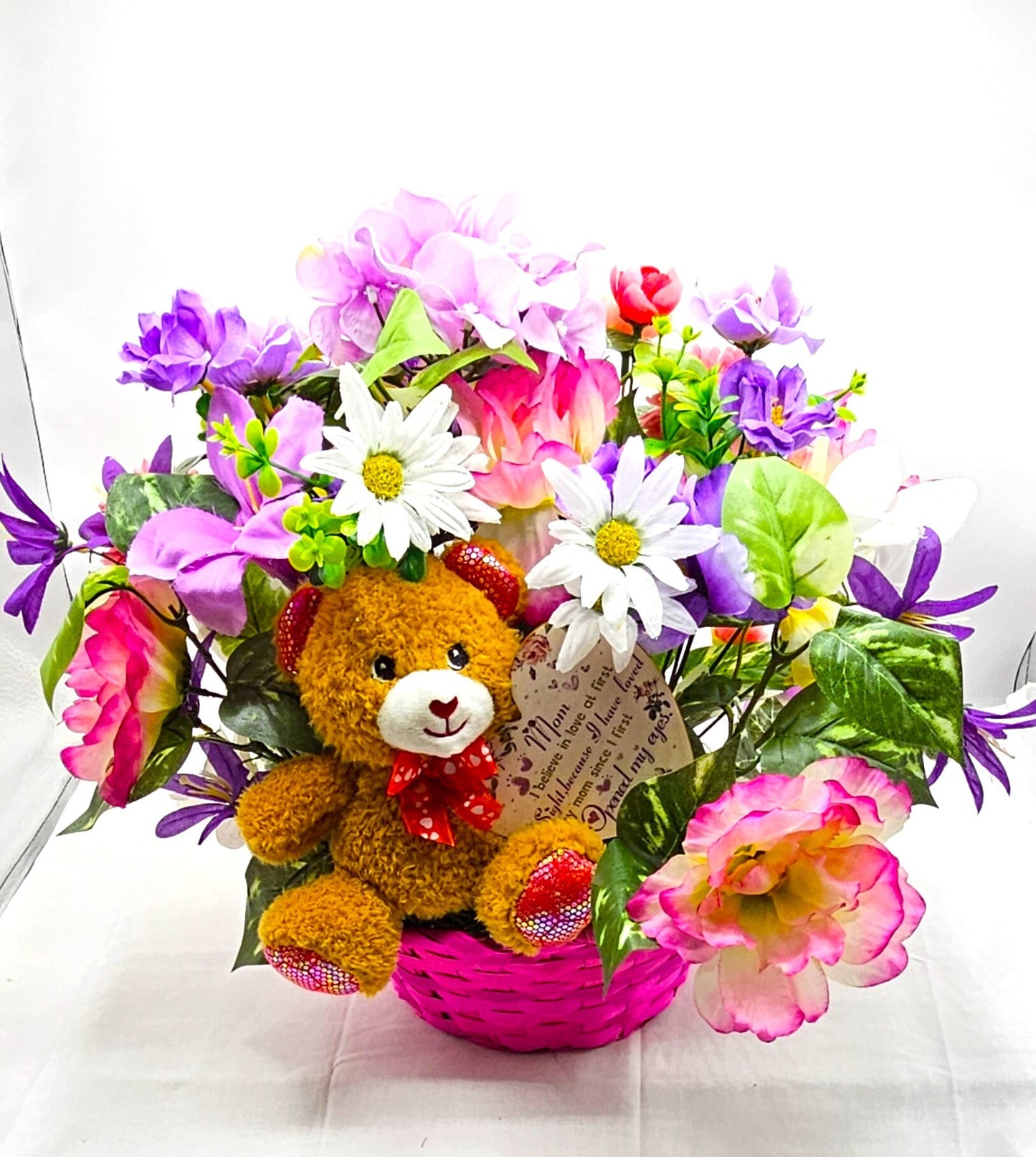 Purple Roses Gift, Floral Centerpiece, Unique Gift for Her, Special Day Present, Handmade Flower Arrangement, Birthday Gift