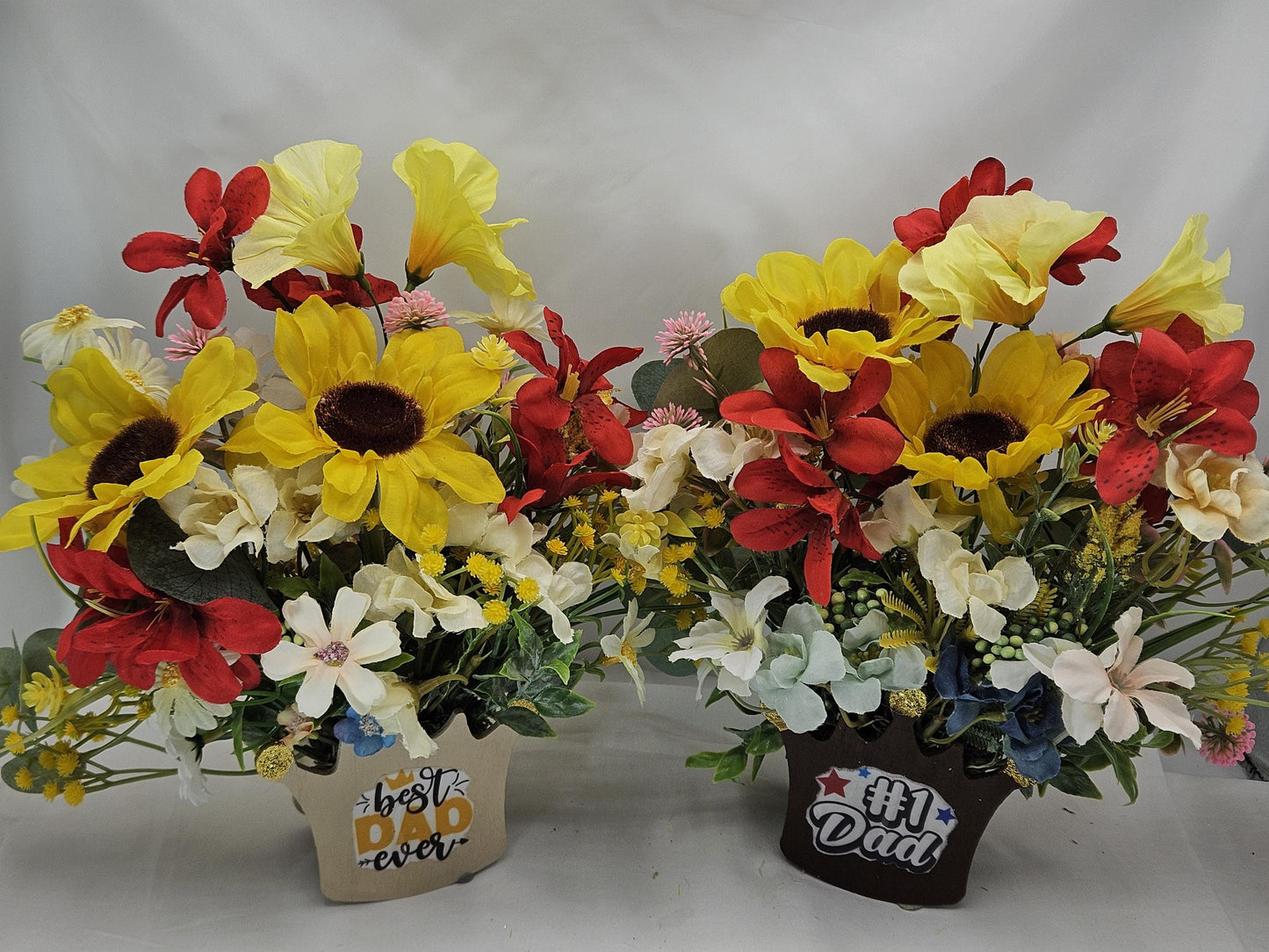 Best Dad Ever Gift: Handpicked Flower Gift Set in Wooden Crown Pot, Father's Day Surprise, #1 Dad Father's Day Gifts, 2 Options