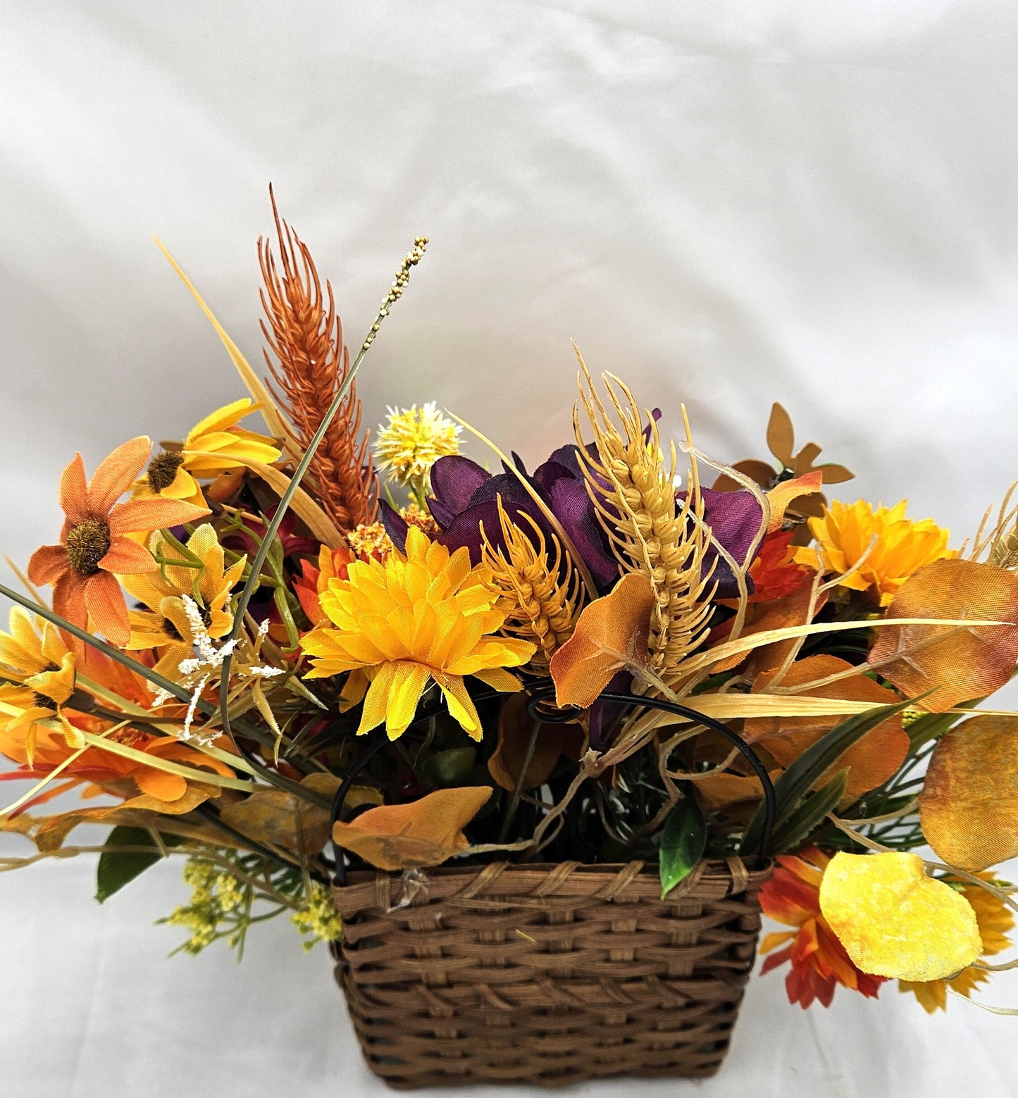 Handmade Floral Arrangement in a Hanging Basket for Kitchen, Home Decor or Special Occasion Gift/Birthday, Housewarming, Get Well