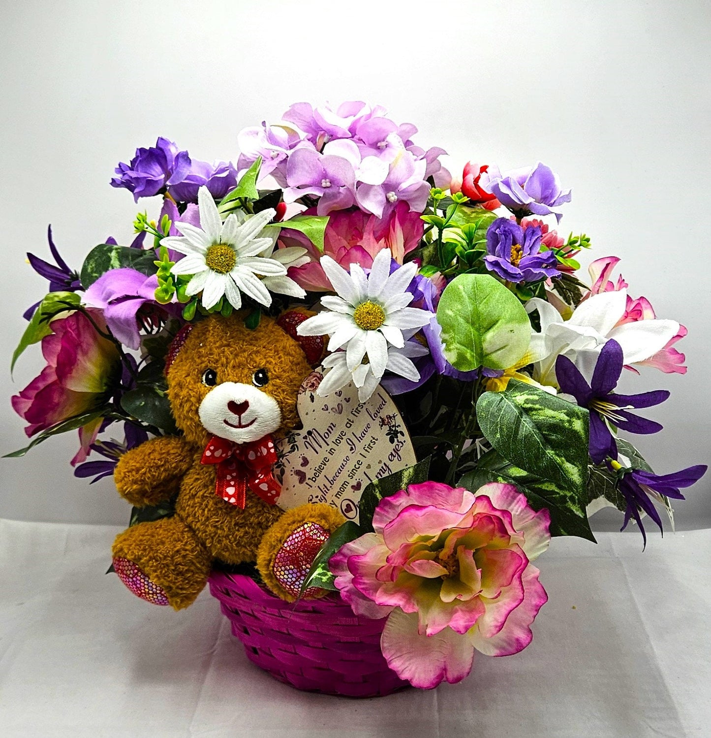 Purple Roses Gift, Floral Centerpiece, Unique Gift for Her, Special Day Present, Handmade Flower Arrangement, Birthday Gift