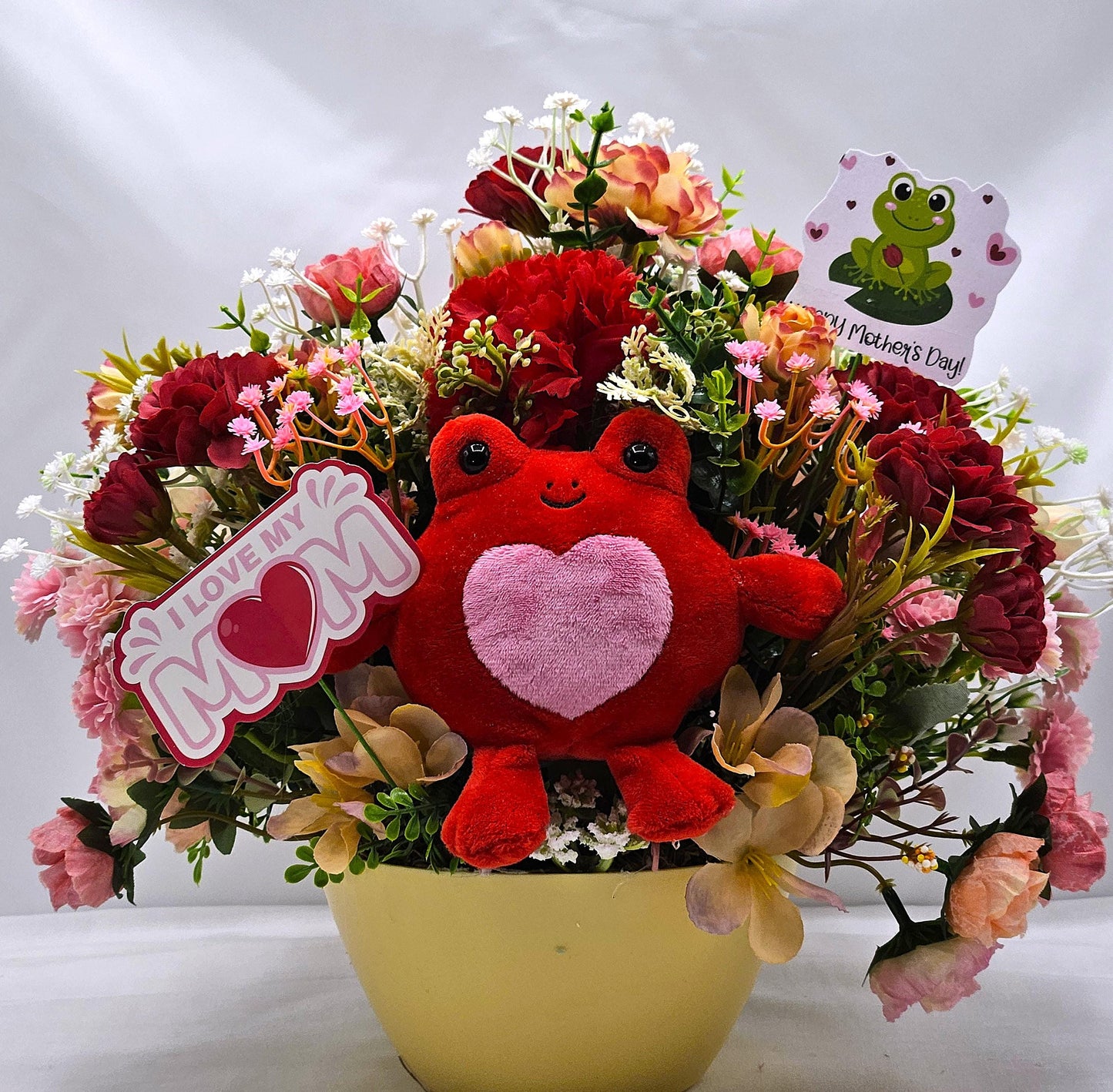 Vibrant Flower Gift Idea, Happy/B irthday/Thinking of You/Happy Mother's Day/You are Special/3 Choices/Frog/Sloth/Teddy Bear/Cheerful/Bright