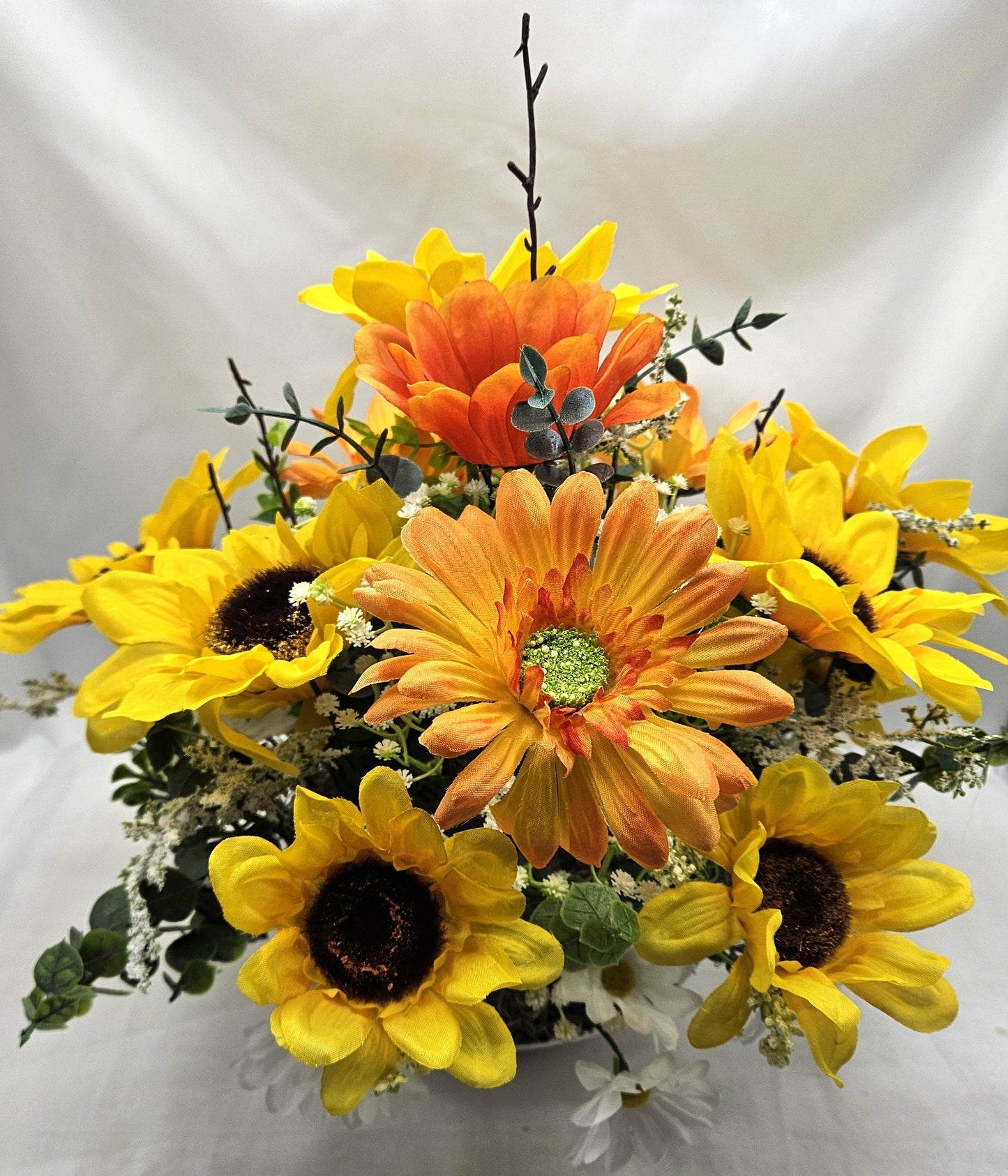 Dog Lovers' Bike Basket with Puppies, Sunflower Wildflower Delight, Whimsical Gift, Housewarming Present
