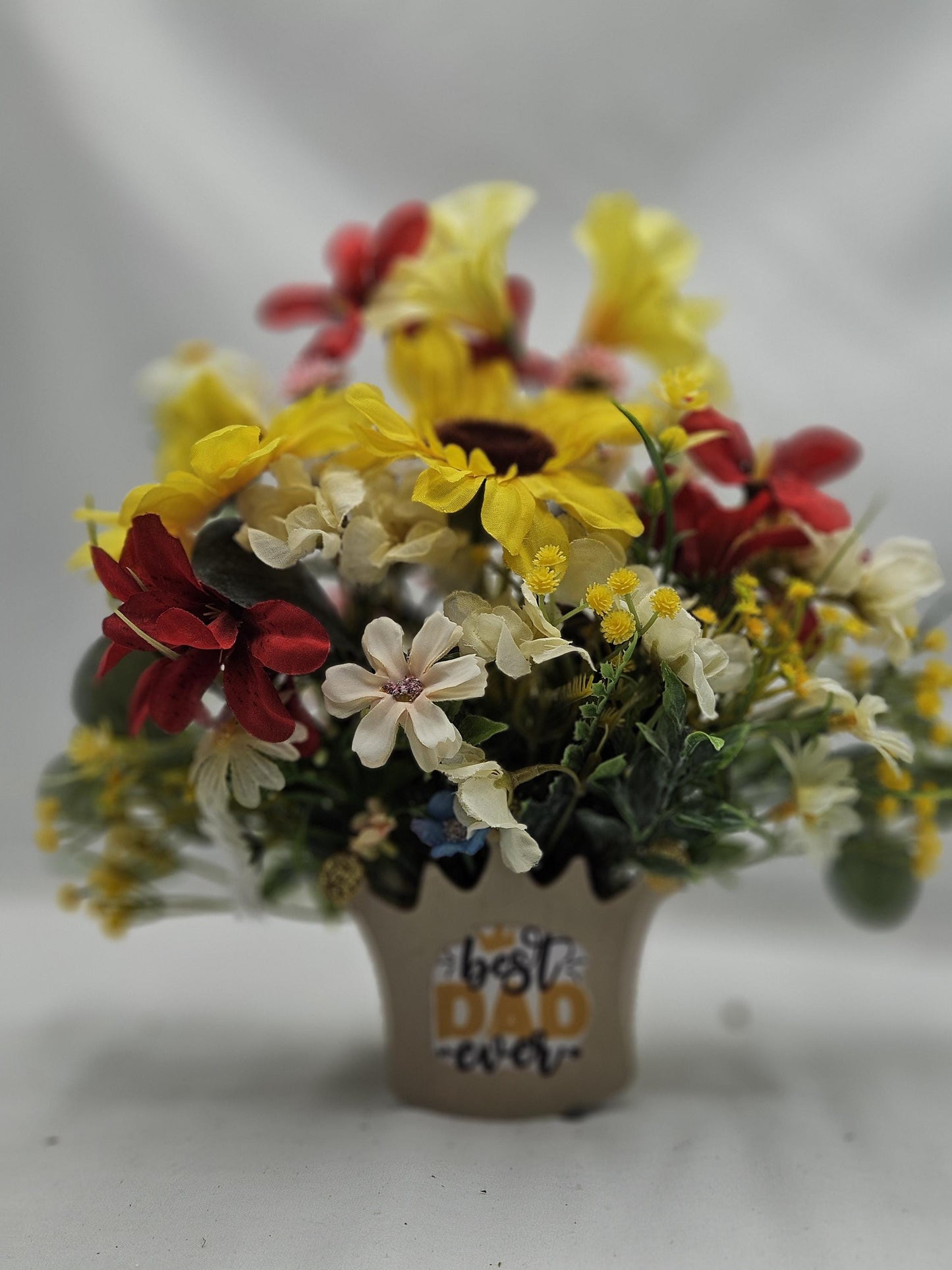 Best Dad Ever Gift: Handpicked Flower Gift Set in Wooden Crown Pot, Father's Day Surprise, #1 Dad Father's Day Gifts, 2 Options
