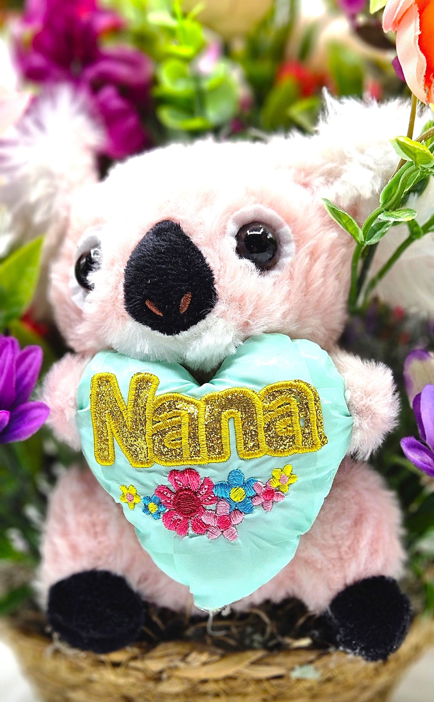 Nana Floral Arangement, Pin/Peach/Lila/Purple Flower Arrangement, Gift for Nana or Grandma, Birhtday Gift or any Occasion