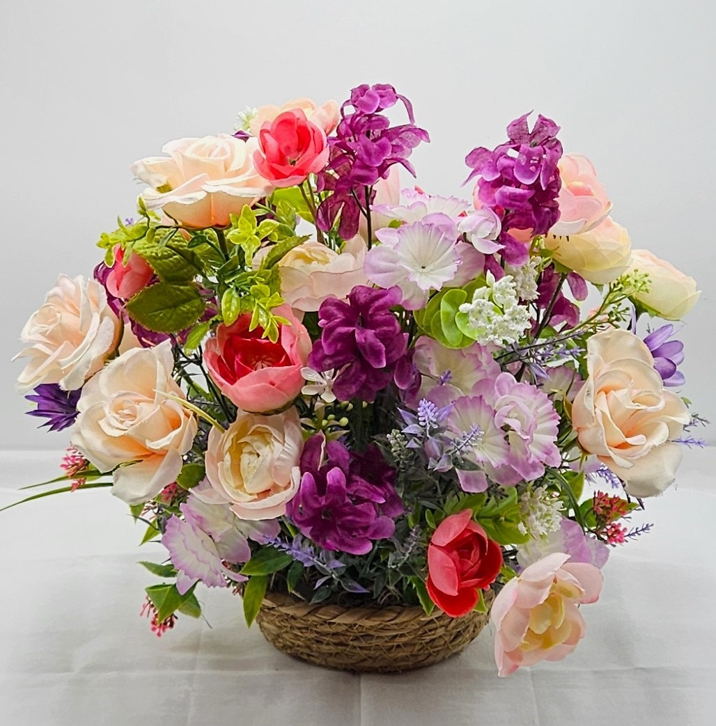 Nana Floral Arangement, Pin/Peach/Lila/Purple Flower Arrangement, Gift for Nana or Grandma, Birhtday Gift or any Occasion