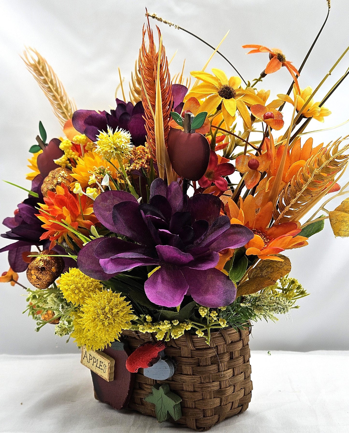 Handmade Floral Arrangement in a Hanging Basket for Kitchen, Home Decor or Special Occasion Gift/Birthday, Housewarming, Get Well