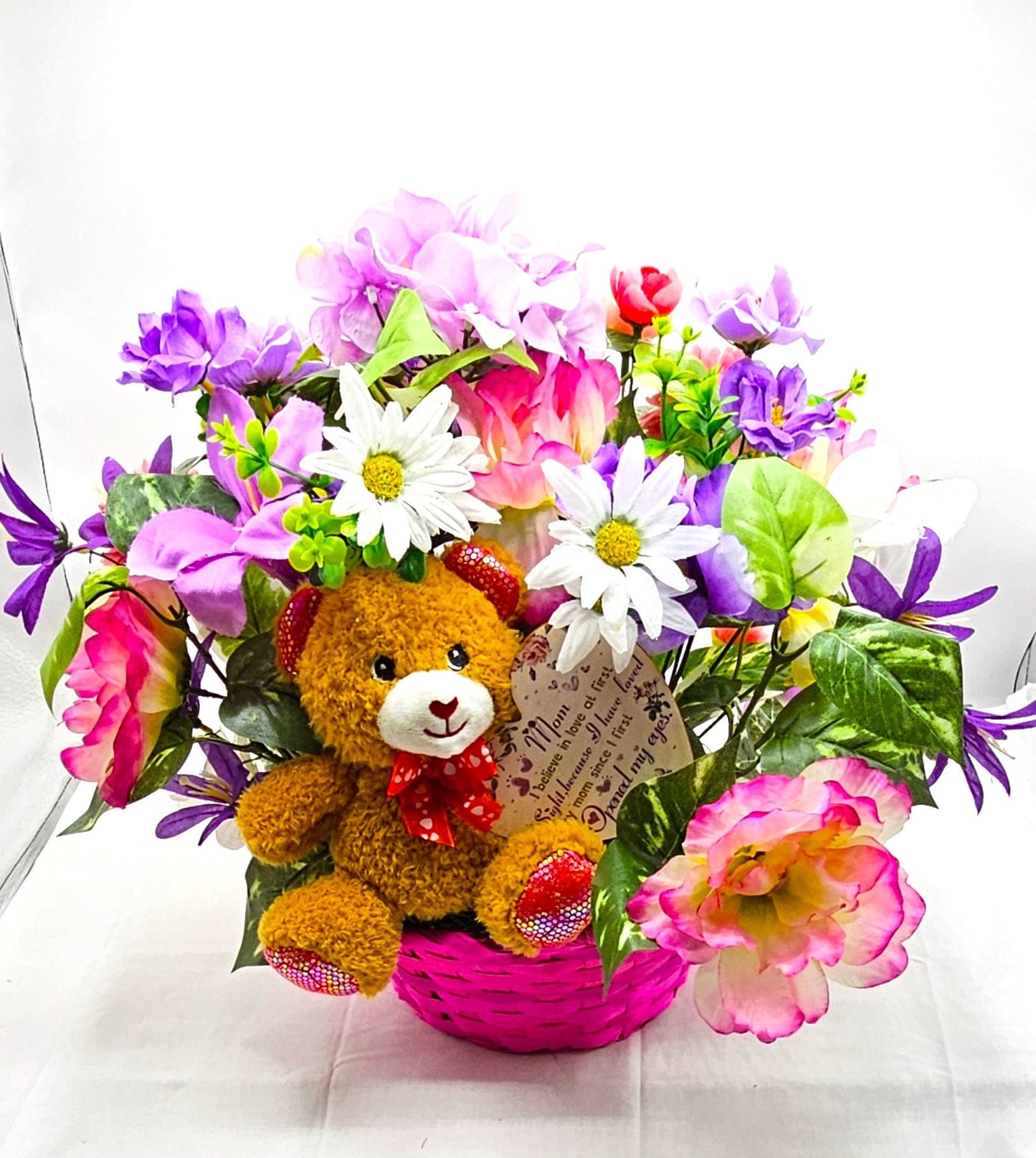 Purple Roses Gift, Floral Centerpiece, Unique Gift for Her, Special Day Present, Handmade Flower Arrangement, Birthday Gift
