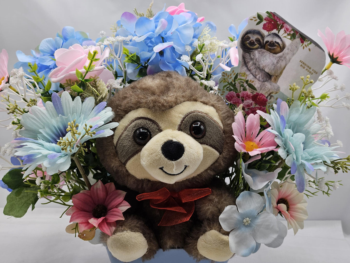 Vibrant Flower Gift Idea, Happy/B irthday/Thinking of You/Happy Mother's Day/You are Special/3 Choices/Frog/Sloth/Teddy Bear/Cheerful/Bright