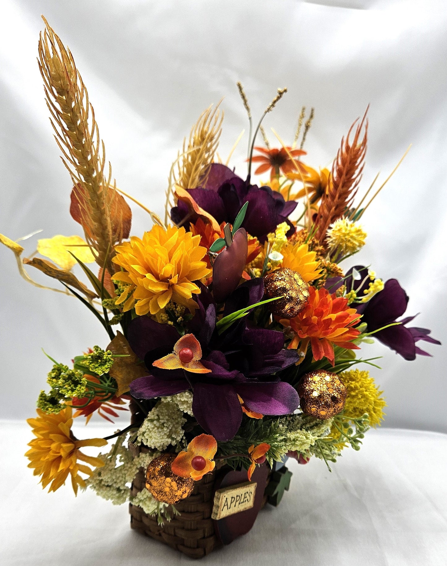 Handmade Floral Arrangement in a Hanging Basket for Kitchen, Home Decor or Special Occasion Gift/Birthday, Housewarming, Get Well