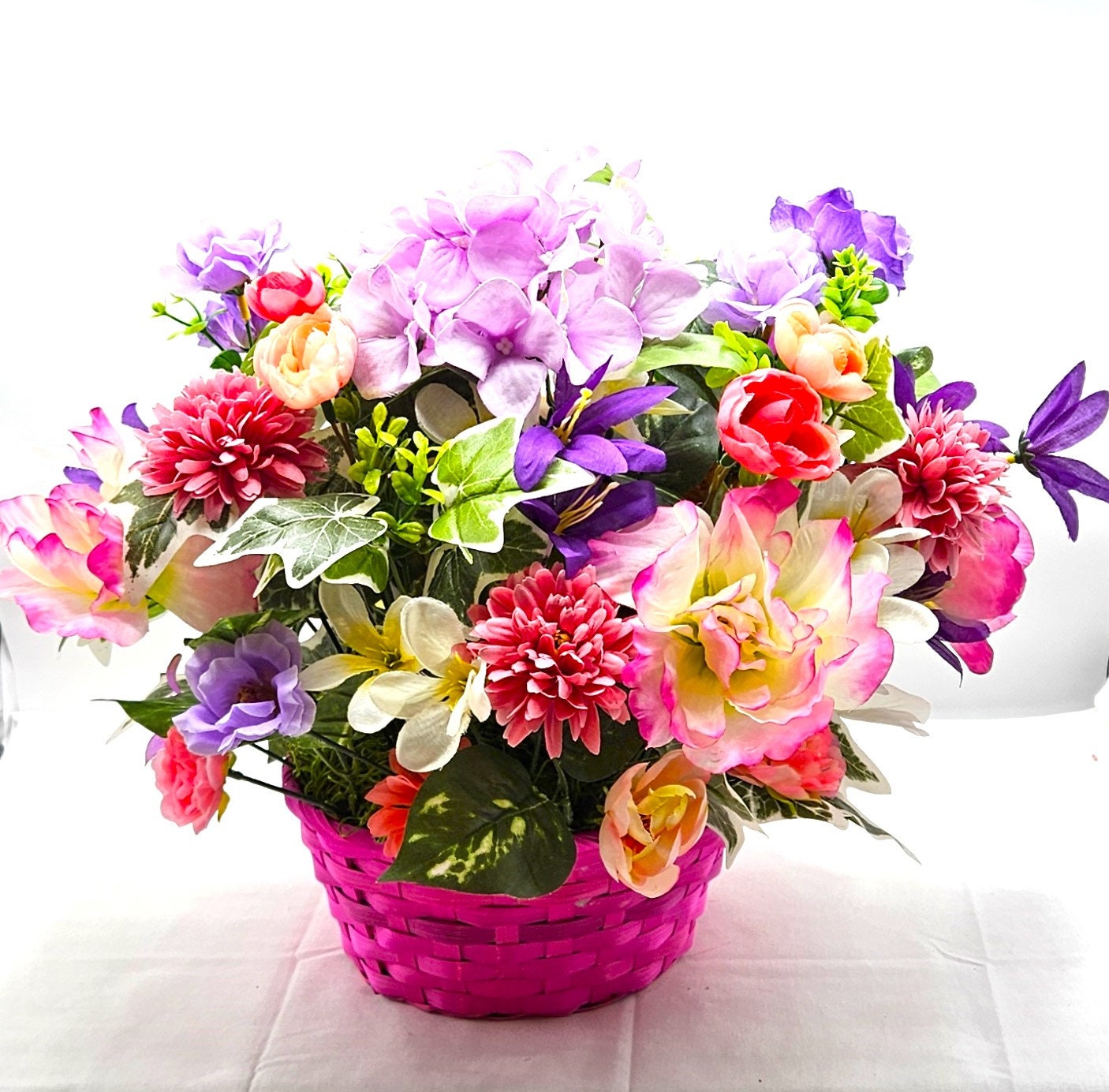 Purple Roses Gift, Floral Centerpiece, Unique Gift for Her, Special Day Present, Handmade Flower Arrangement, Birthday Gift