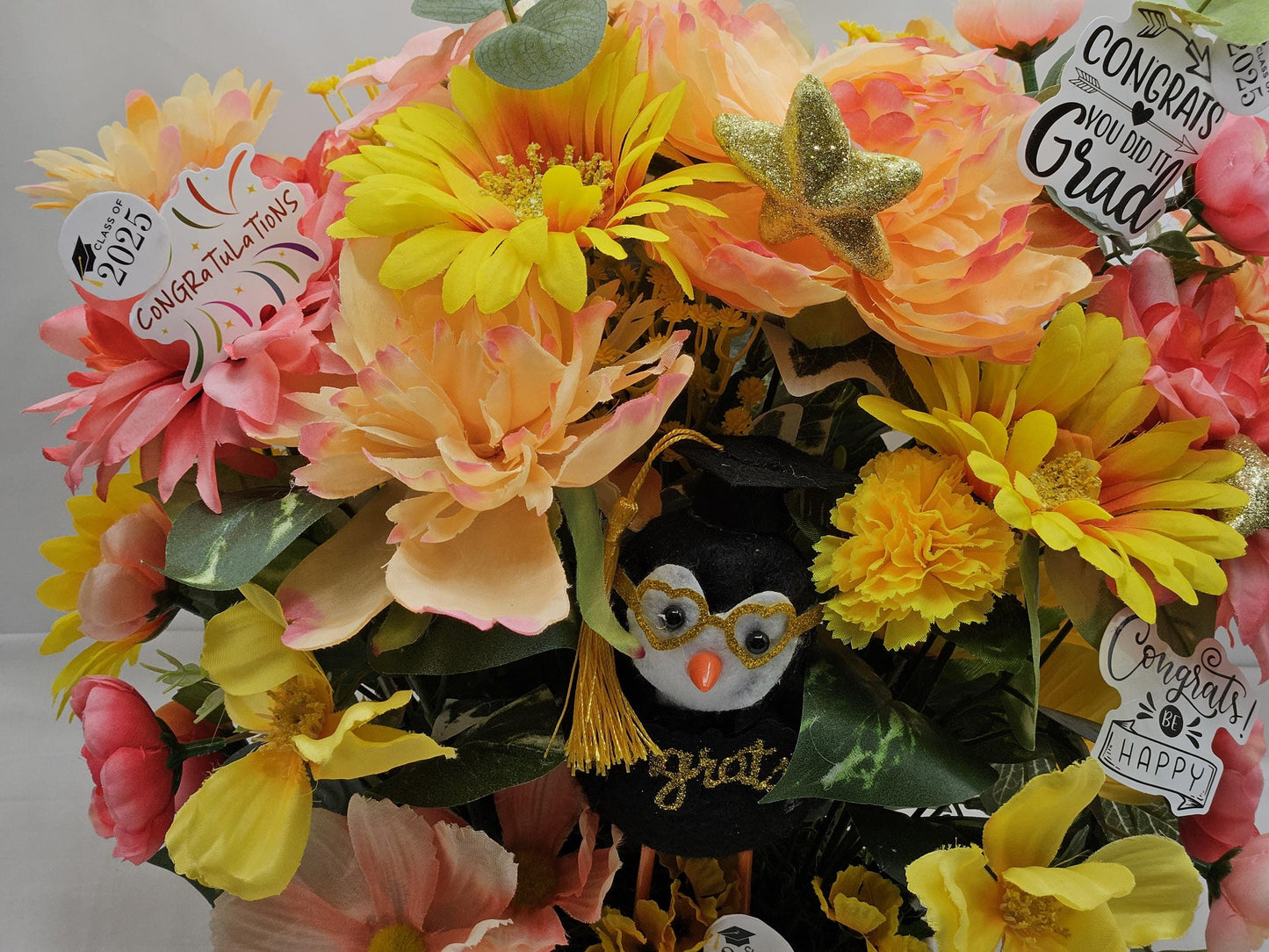 2025 Graduate Bird Flower Arrangement - Unique Senior High School & College Graduation Centerpiece - Gift