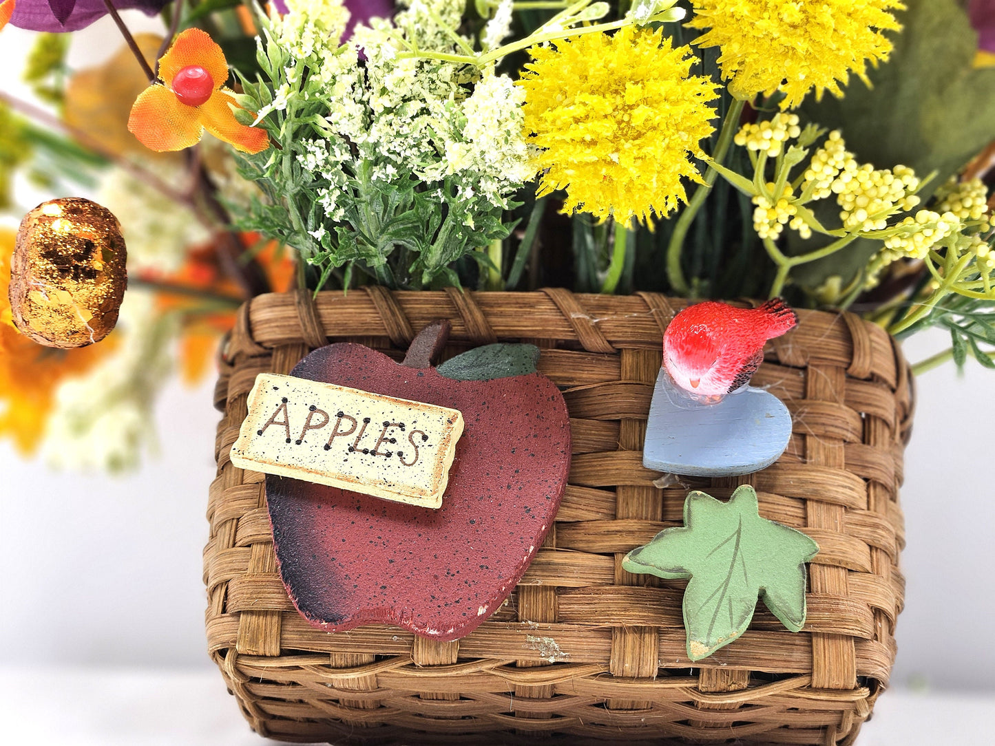 Handmade Floral Arrangement in a Hanging Basket for Kitchen, Home Decor or Special Occasion Gift/Birthday, Housewarming, Get Well