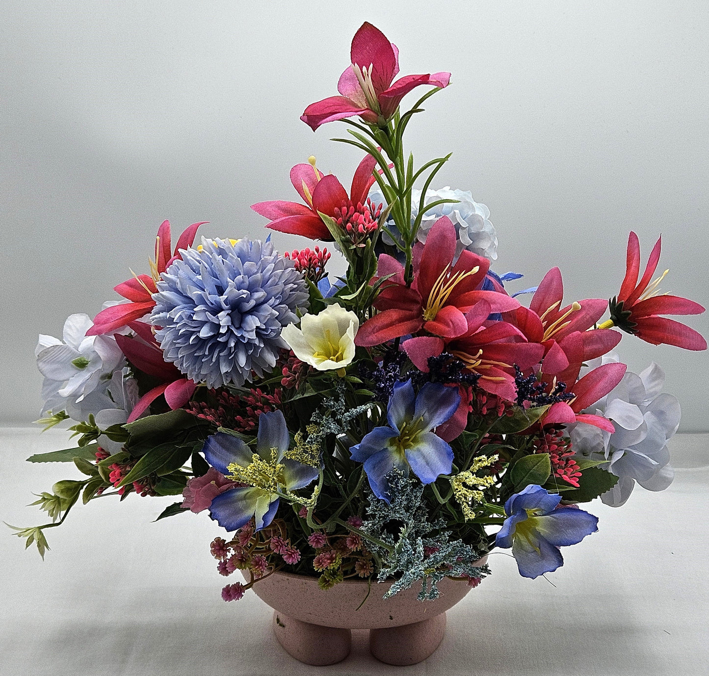 Tropical Mermaid Floral Arrangements, 2 Options, Pink/Blue or Yellow/Blue Multi Color Themes, Whimsical Cute Mermaids and Other Sea Life