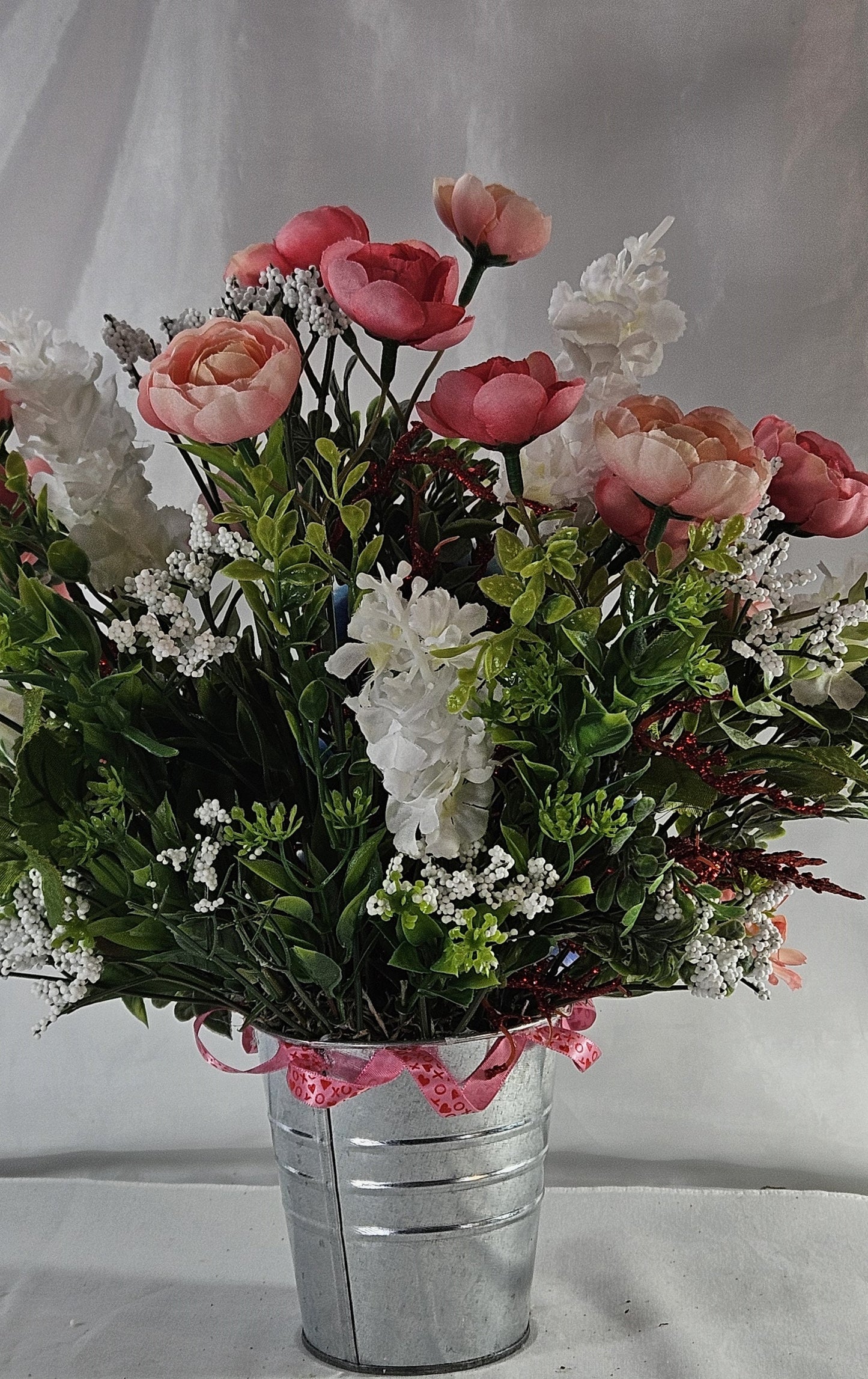 Romantic Sloth Flower Arrangement with Sloth, Romanntic Flower Arrangement with Peonies/White Florals