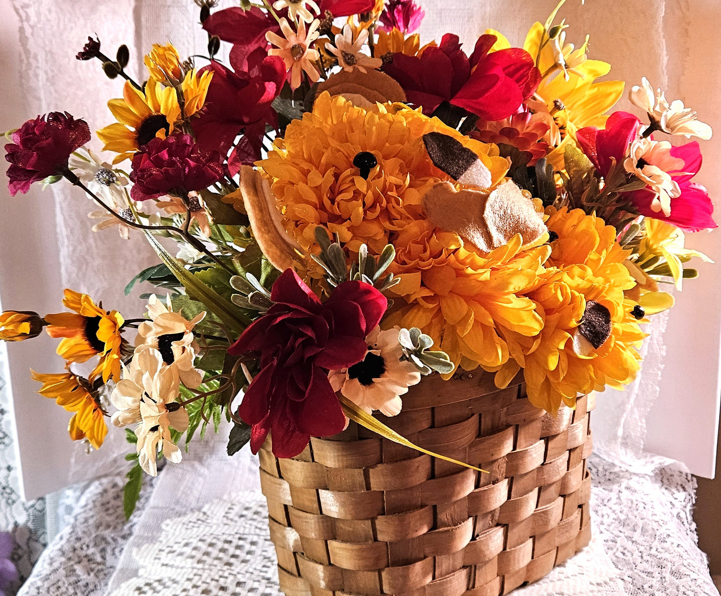 Artificial Flower Arrangement Centerpiece Featuring Faux Carnation Koala Mom & Baby