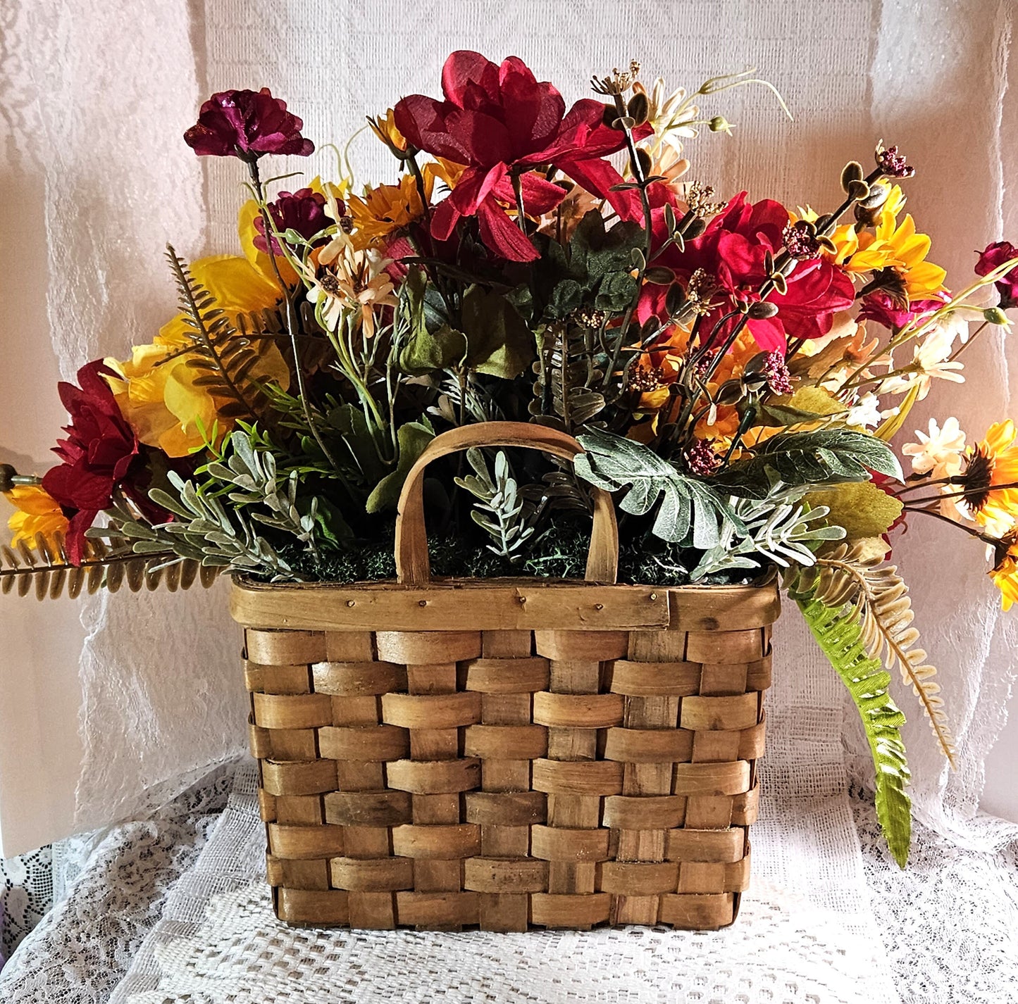 Artificial Flower Arrangement Centerpiece Featuring Faux Carnation Koala Mom & Baby