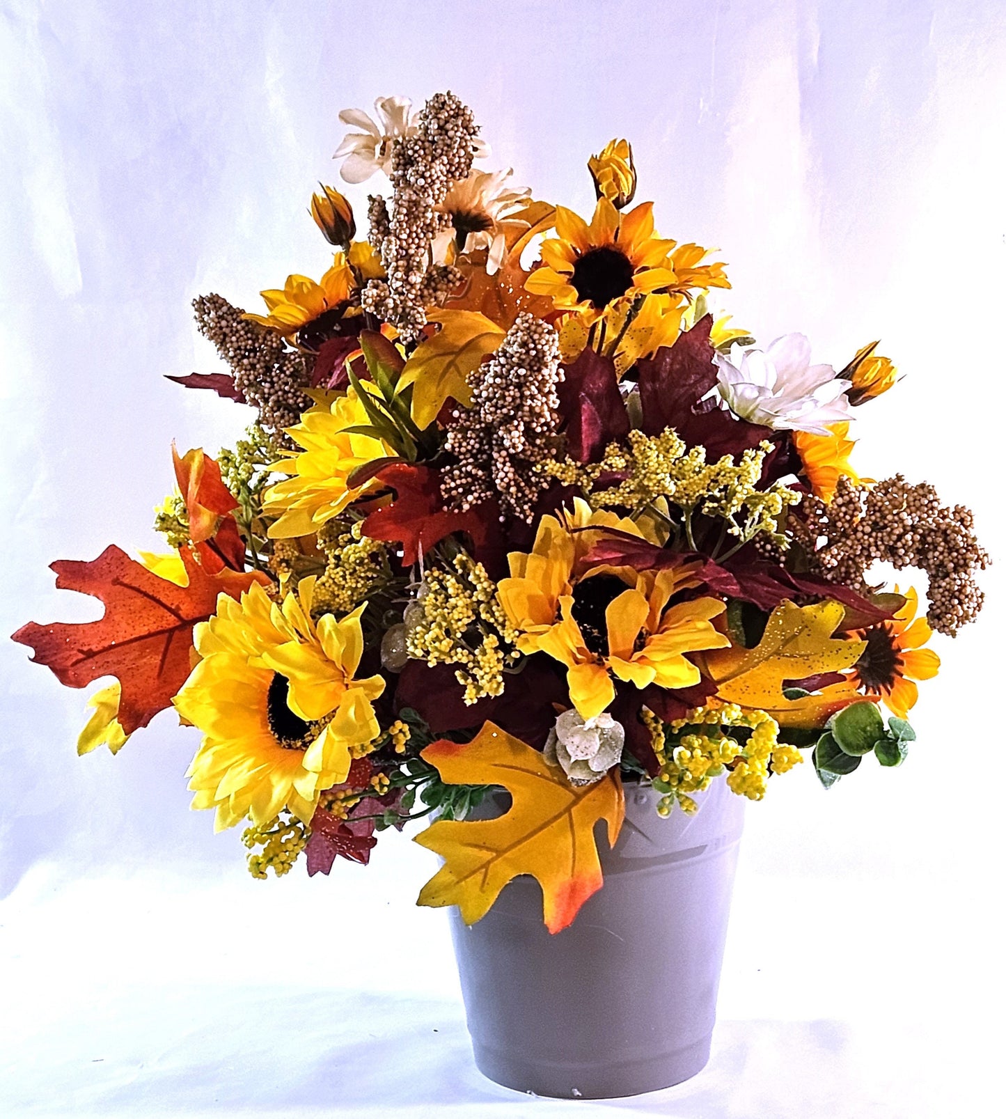Fall Autumn Sunflower Floral Arrangement with Adorable Porcupine, Great Fall Home or Office Decor, Great Gift For Nature Lover