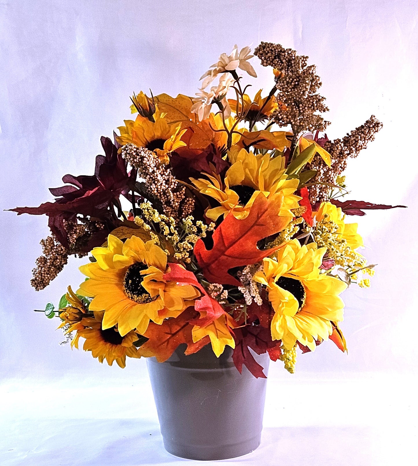 Fall Autumn Sunflower Floral Arrangement with Adorable Porcupine, Great Fall Home or Office Decor, Great Gift For Nature Lover