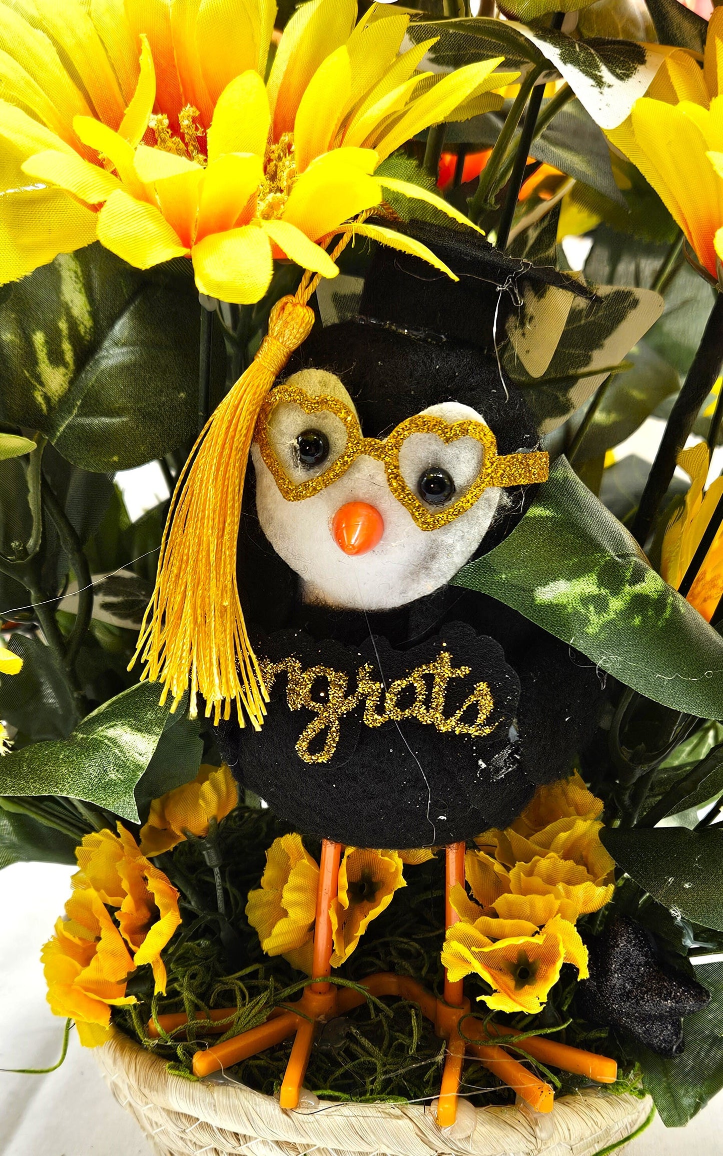 2024 Graduate Bird Flower Arrangement - Unique Senior High School & College Graduation Centerpiece - Gift
