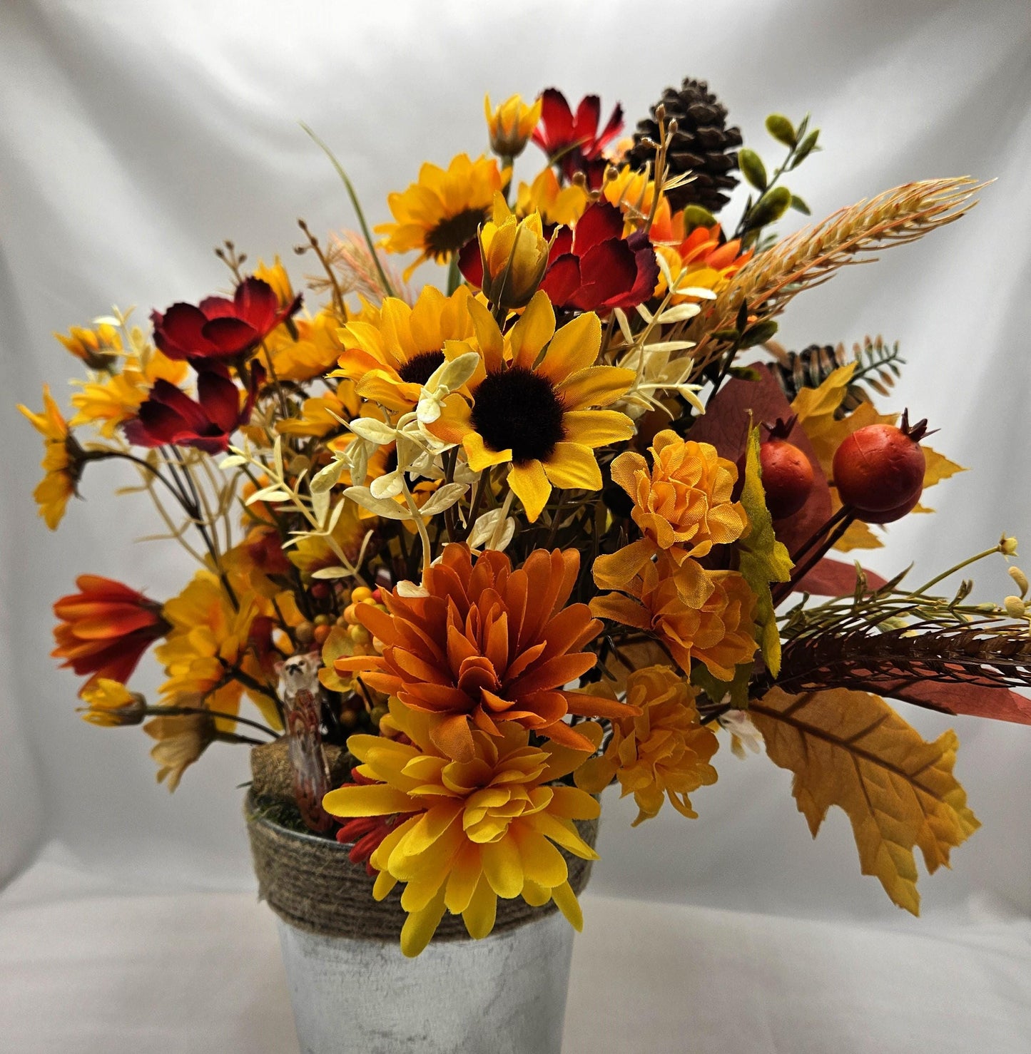 Chihuahua Dogs Amidst Fall Autumn Garden,Red/Orange/Yellow Sunflowers/Leaves/Fall Accents/Chihuahua Lover Gift/Autumn Decor/Nature Lover