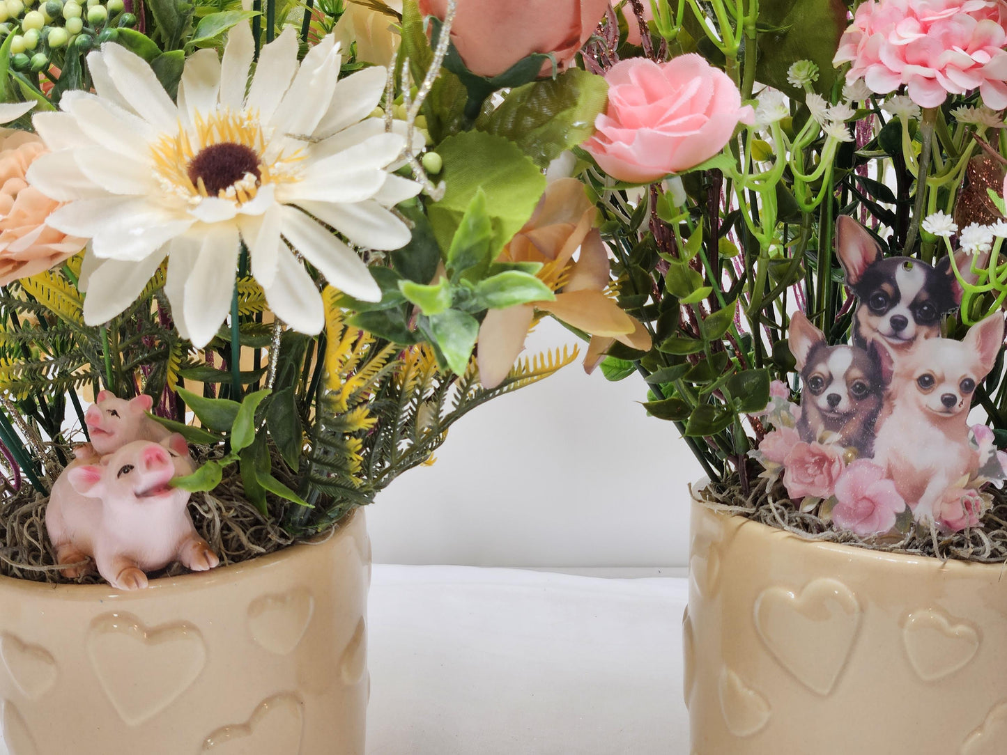 Say It With Flowers/Unique Gifts for Any Occasion/Two Options - Cute Mom/Baby Pig or Adorable Chihuahua Pups/Bithday, Get Well, Love You