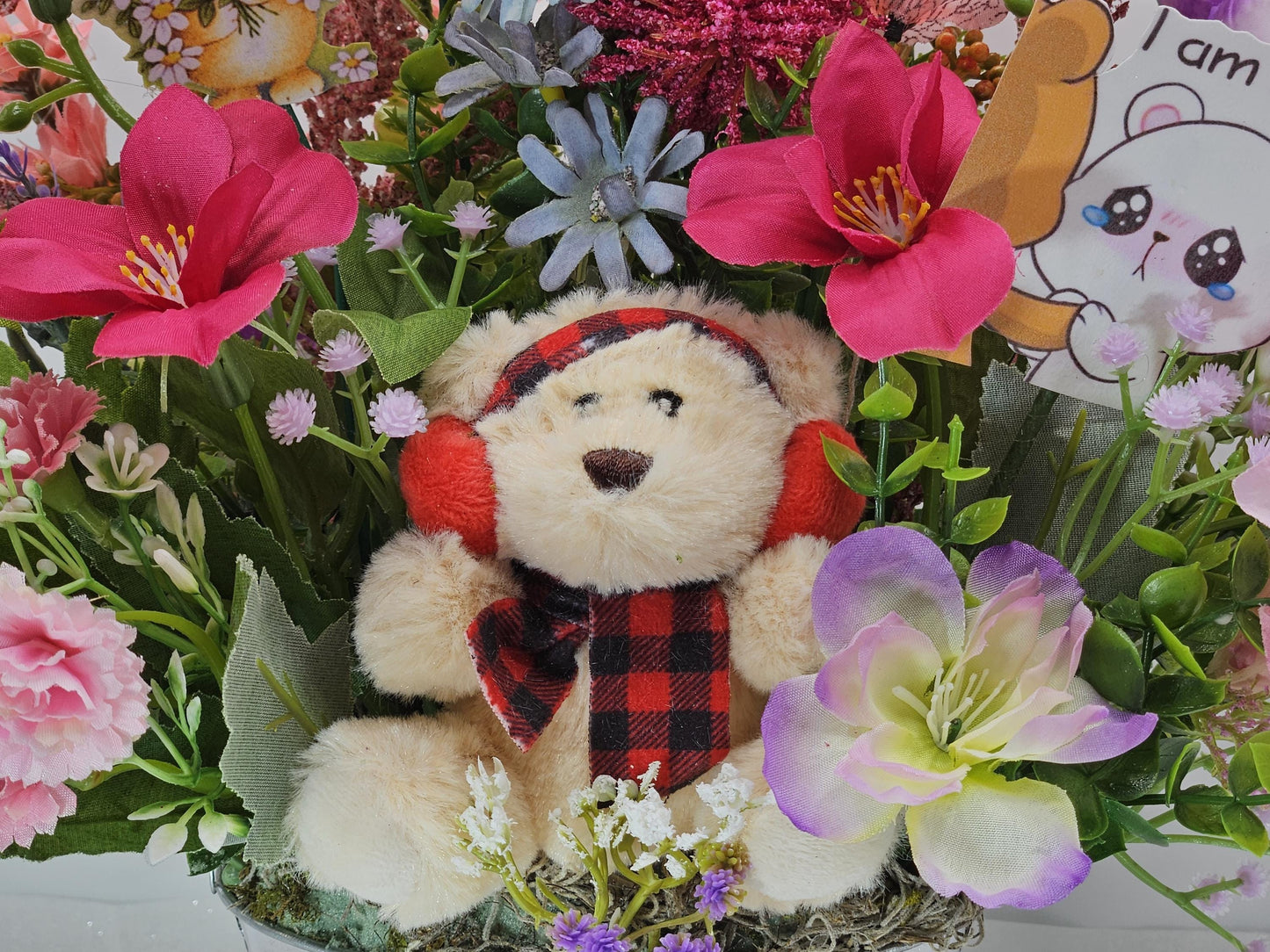 Apology Flower Arrangement: Teddy Bear or Woodland Creatures