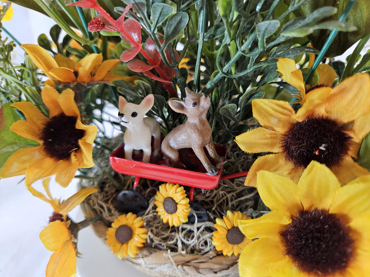 Dog Lover Gifts/Home Decor Ideas/I love my Chihuahua/Two Options to Choose From/2 Little Chis in a Red Wagon/Blk/Tan Acrylic Chi in Flowers