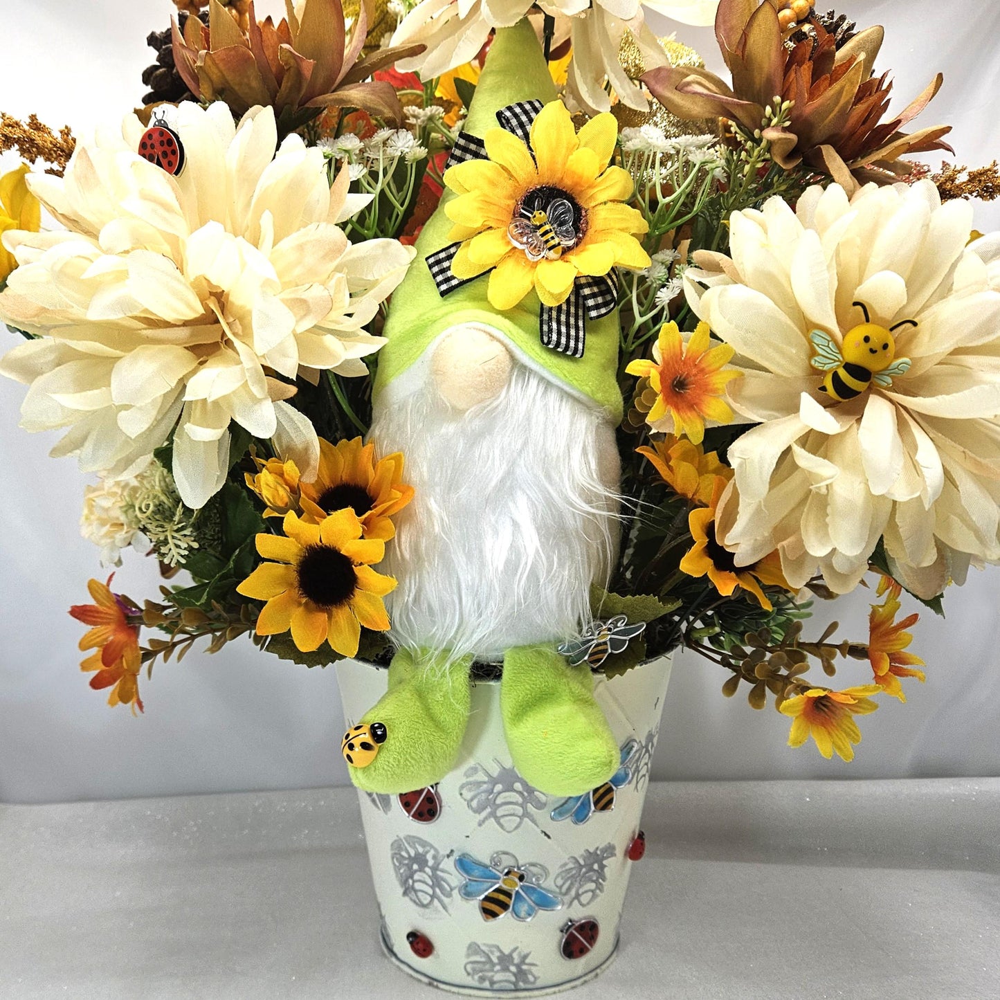 Gnome Lover/Owl Lover Autumn/Fall Gift Ideas/Flower CenterPieces/Bees/Lady Bugs/Owls and Gnomes/Celebrate/Decorate/Gifting Ideas/2 Options
