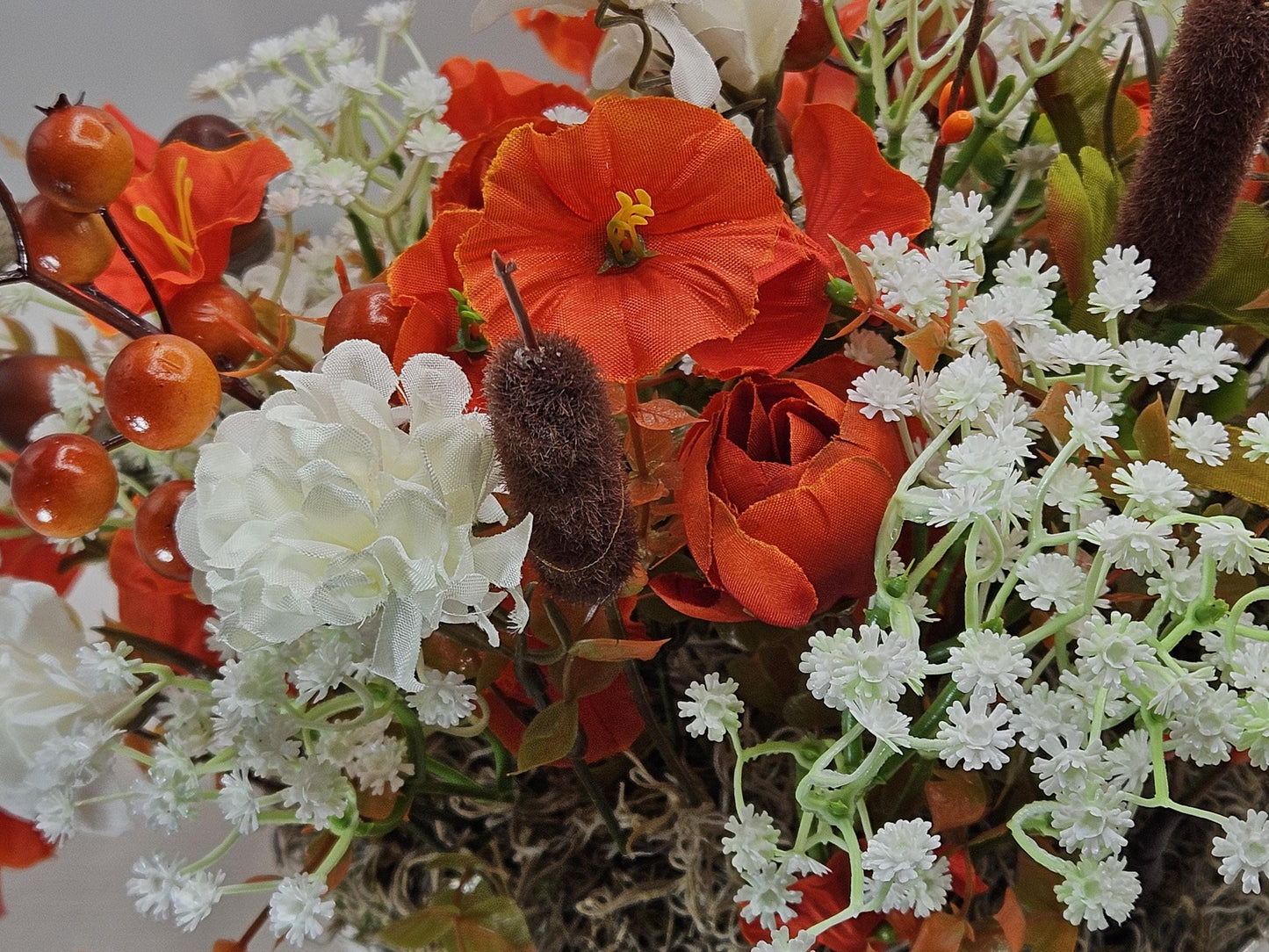 Pumpkin Floral Arrangement: Autumn Bird Garden Centerpiece
