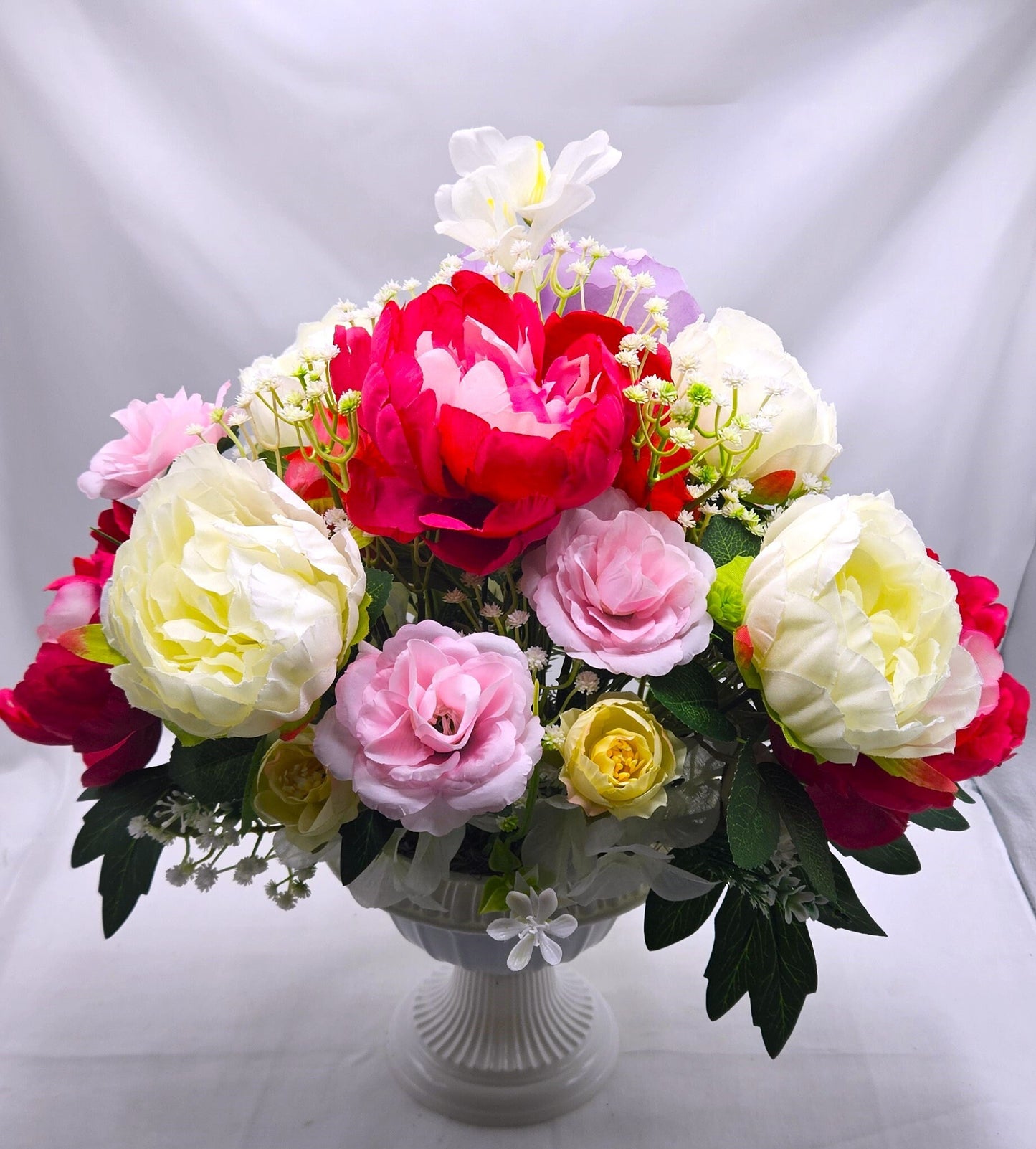 Stunning Peonies Roses Bouquet, Flower Arrangement, Centerpiece, Gift for Anniversaries, Birthdays, Special Gift