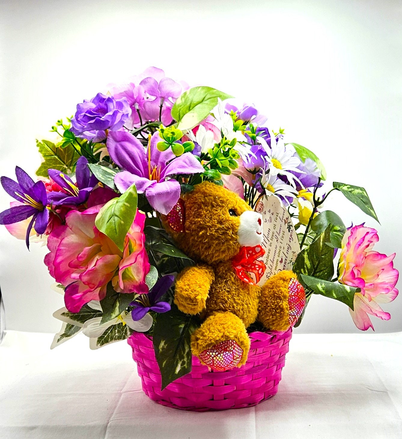 Purple Roses Gift, Floral Centerpiece, Unique Gift for Her, Special Day Present, Handmade Flower Arrangement, Birthday Gift