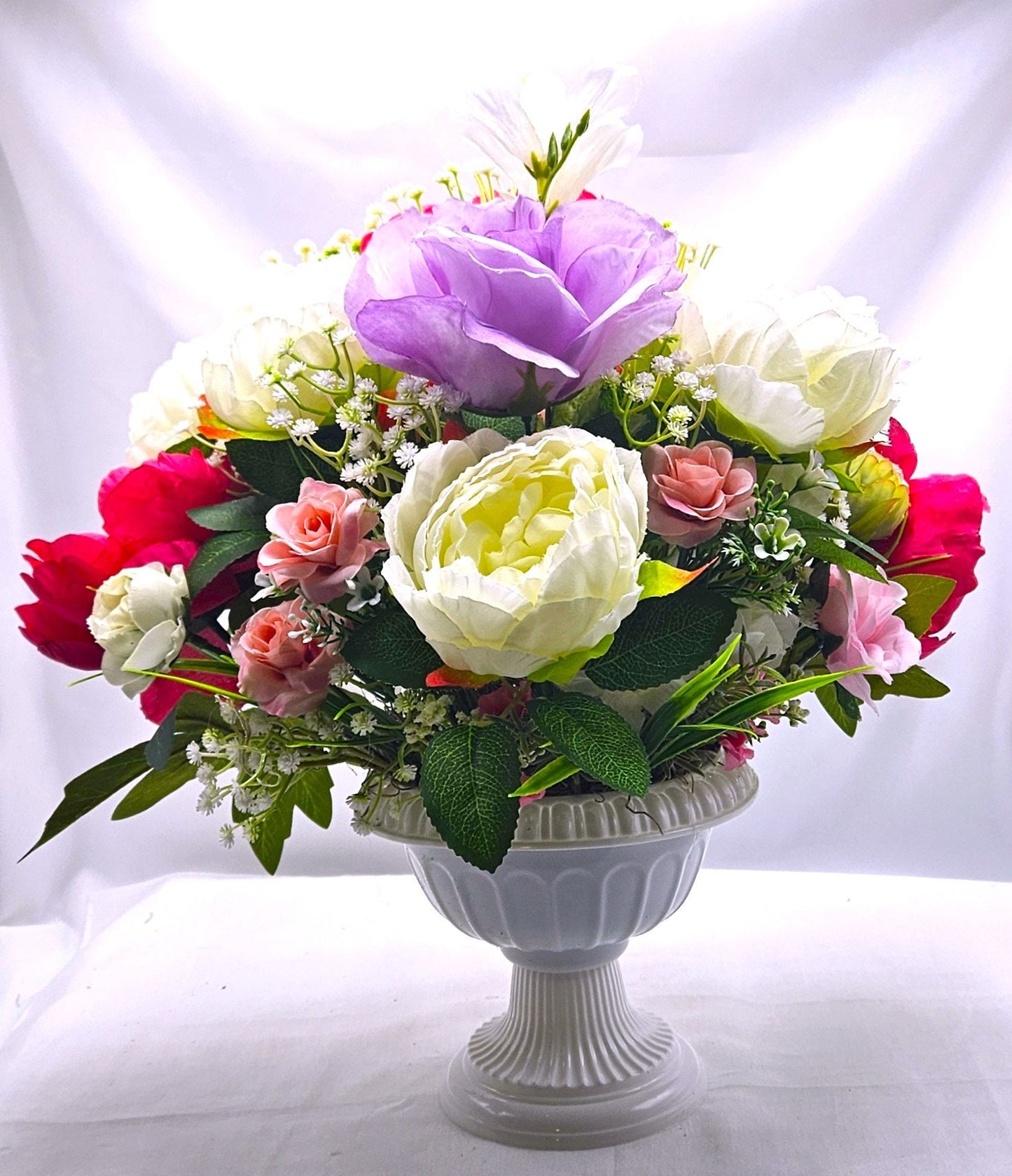 Stunning Peonies Roses Bouquet, Flower Arrangement, Centerpiece, Gift for Anniversaries, Birthdays, Special Gift