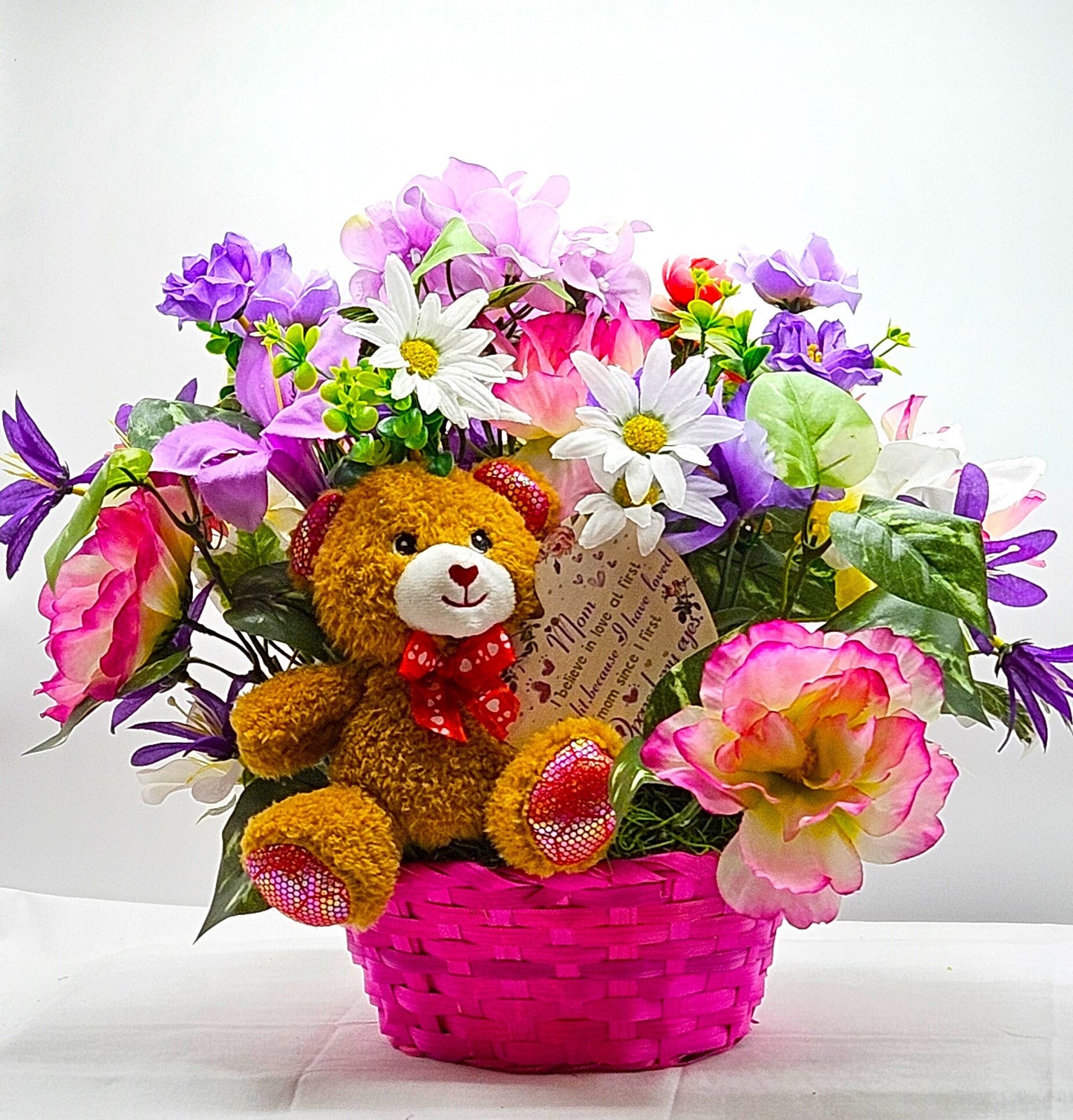 Purple Roses Gift, Floral Centerpiece, Unique Gift for Her, Special Day Present, Handmade Flower Arrangement, Birthday Gift