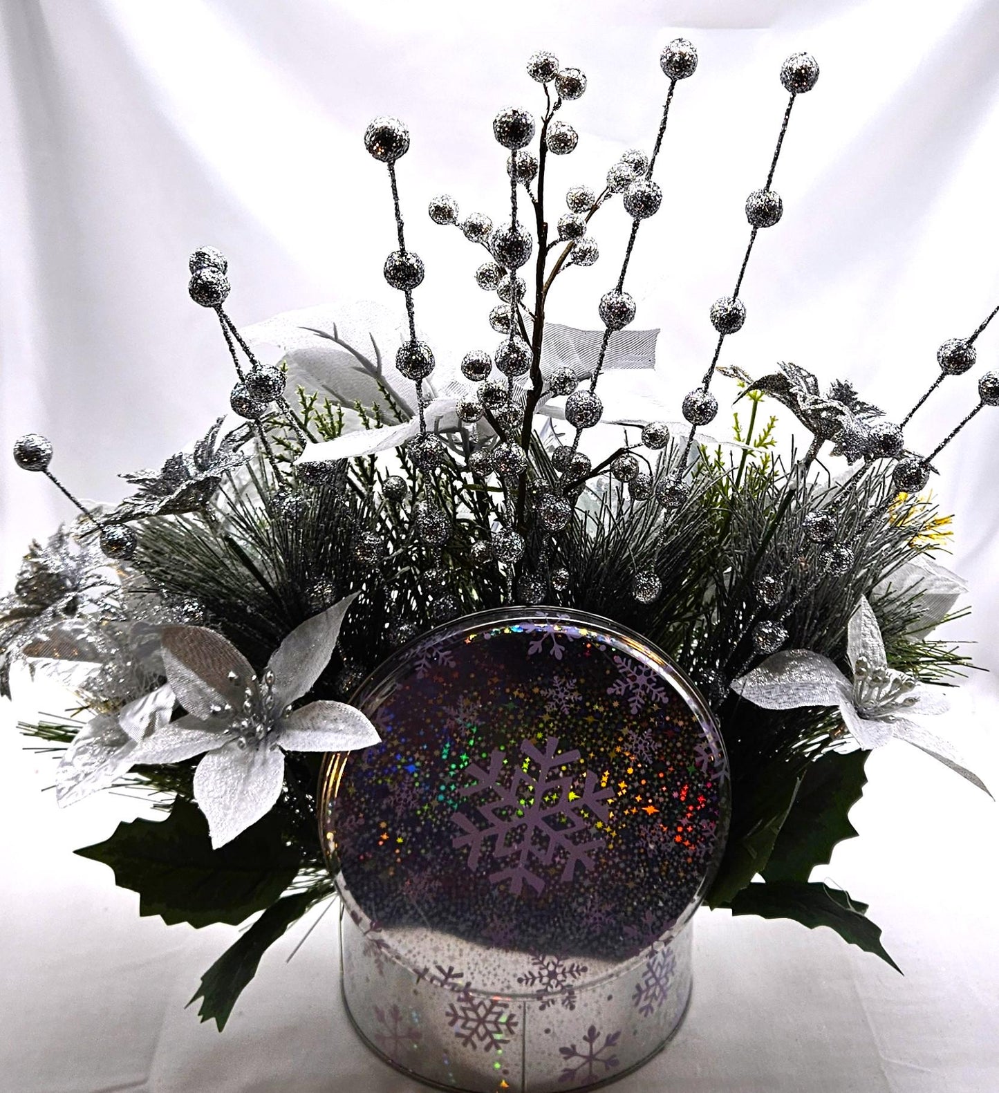 Congratulatory Centerpiece, 2 Options, Gold or Silver, New Year Toast/sparkly Silver or Gold Flowers/Accents/Celebrate in 2025