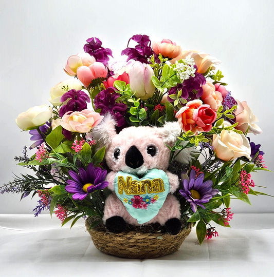 Nana Floral Arangement, Pin/Peach/Lila/Purple Flower Arrangement, Gift for Nana or Grandma, Birhtday Gift or any Occasion