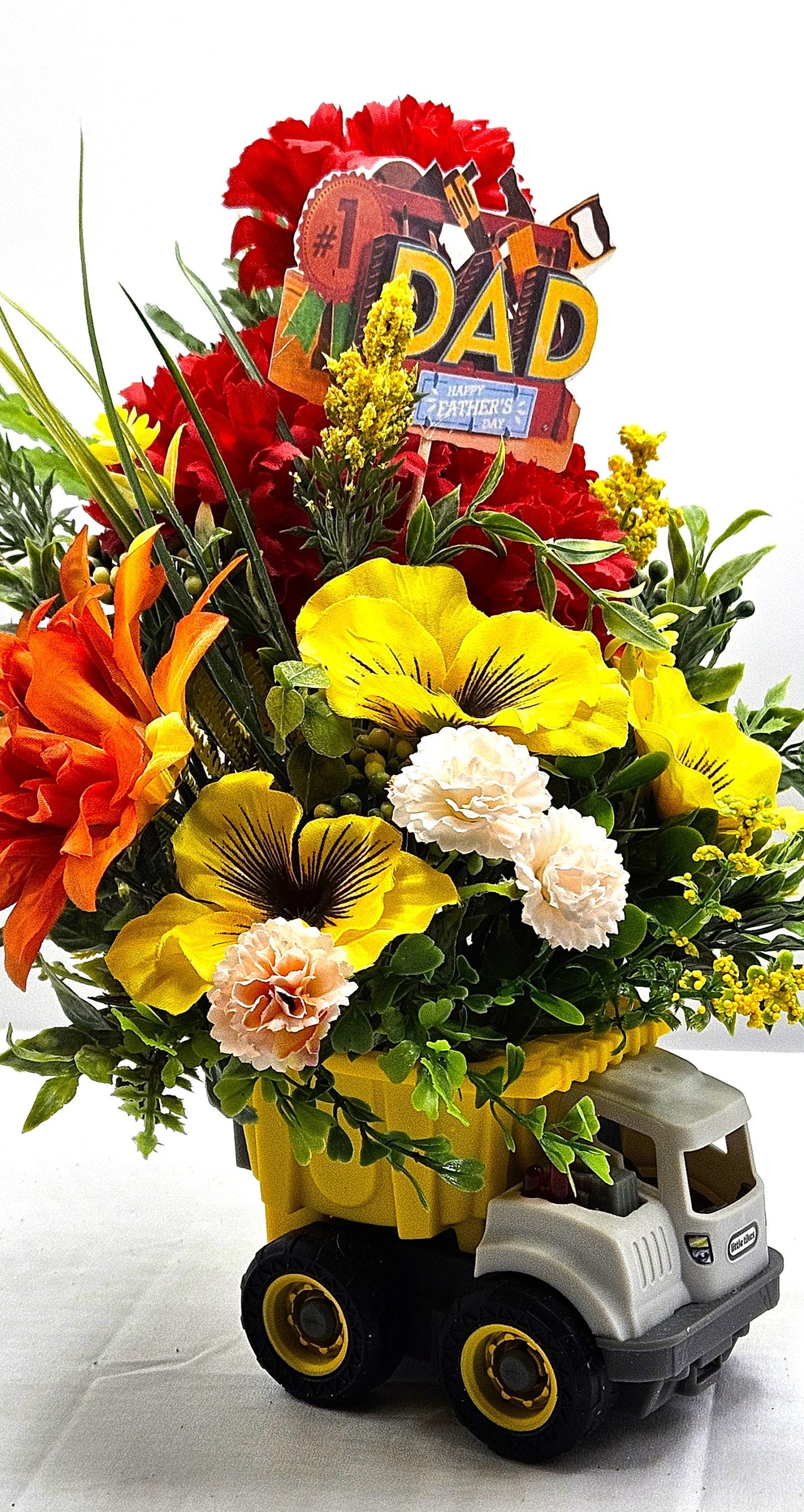 Masculine Father's Day Gift, Dump Truck With Wildflowers2 Options to Choose, Multi-color Wildflowers, Unique Debonair Gift