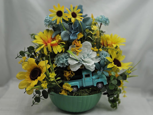 Vintage Teal Pickup Truck - Father's Day Special, Memorable Gift for Dad or Grandpa, For the Truck Aficionado