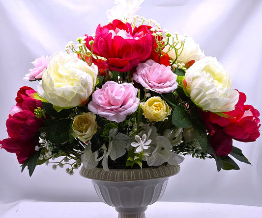 Stunning Peonies Roses Bouquet, Flower Arrangement, Centerpiece, Gift for Anniversaries, Birthdays, Special Gift