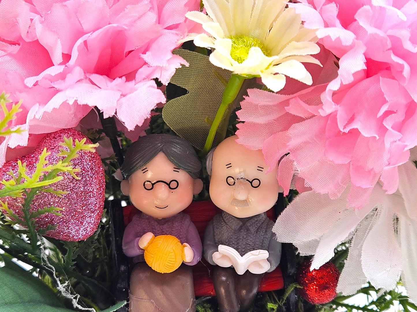 Romantic Grandparents Flower Arrangement, Love Grandma, Love Grandpa, Grandparents Flower Centerpiece