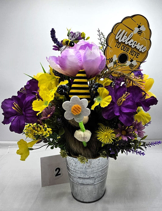 Bees for the Nature Lover, 5 Options, Bee and Gnome Accents, Bee Signs and Wildflowers in Yellows, Blues, Purples and Pinks, Honey Bees