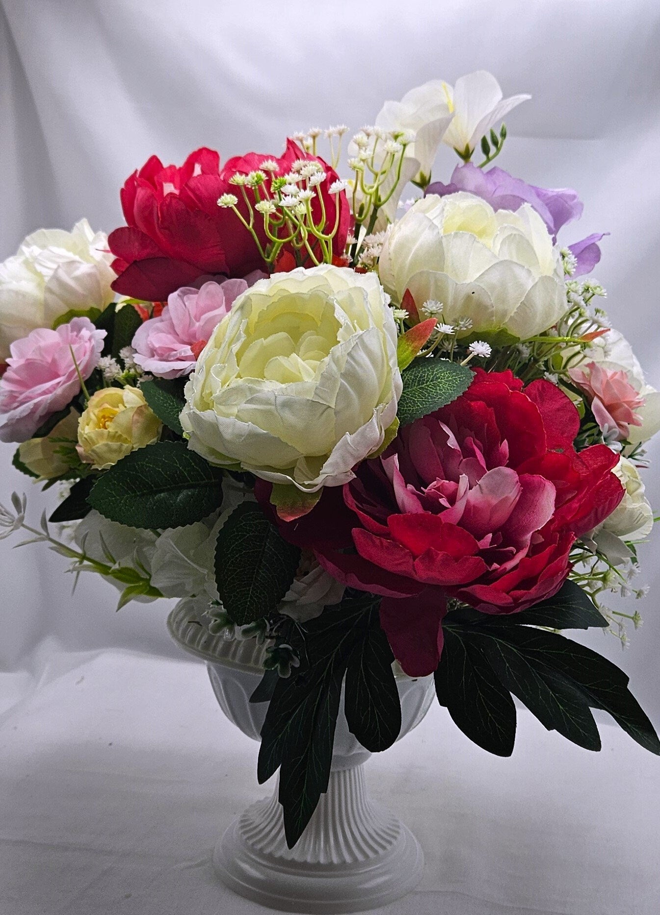 Stunning Peonies Roses Bouquet, Flower Arrangement, Centerpiece, Gift for Anniversaries, Birthdays, Special Gift