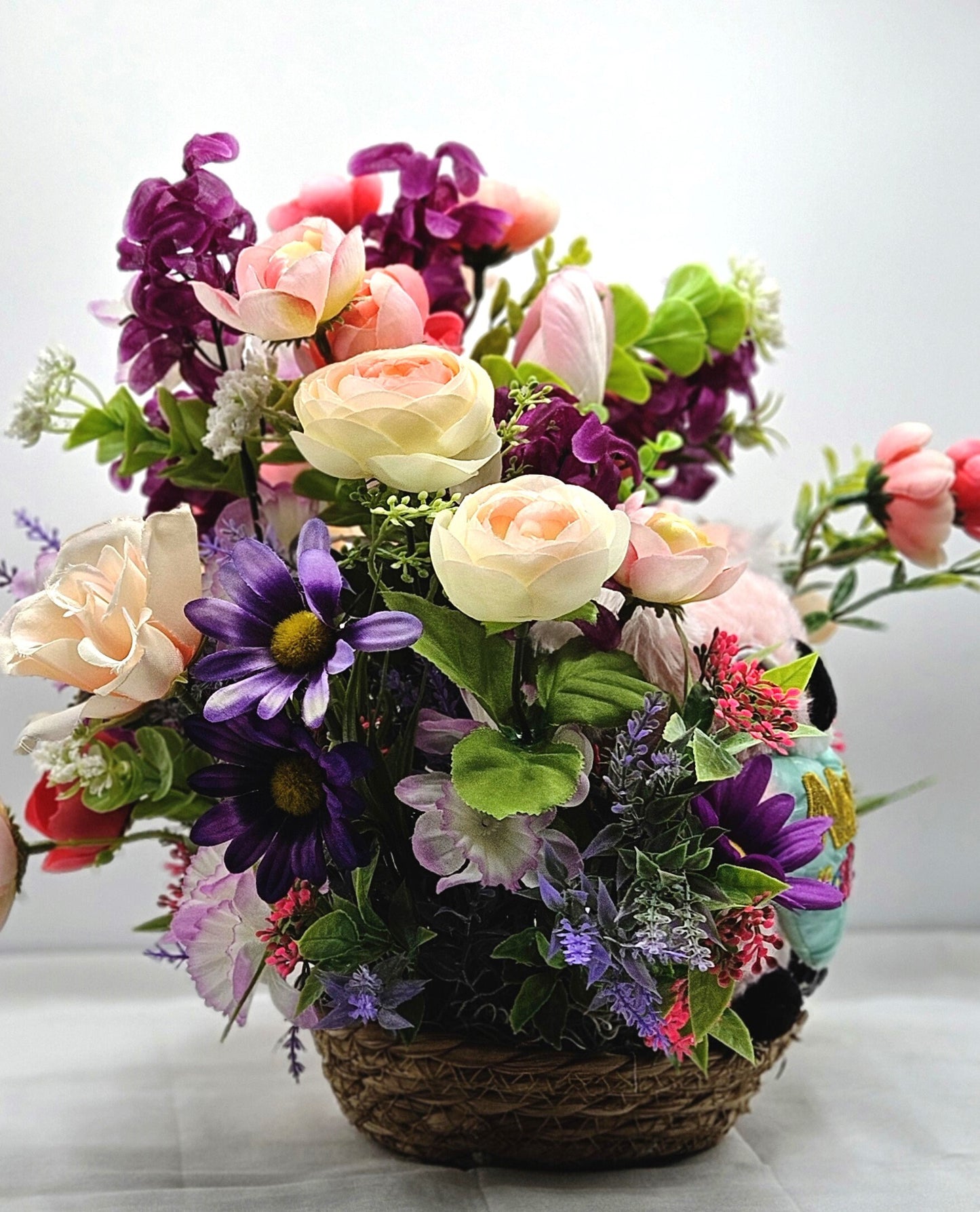 Nana Floral Arangement, Pin/Peach/Lila/Purple Flower Arrangement, Gift for Nana or Grandma, Birhtday Gift or any Occasion