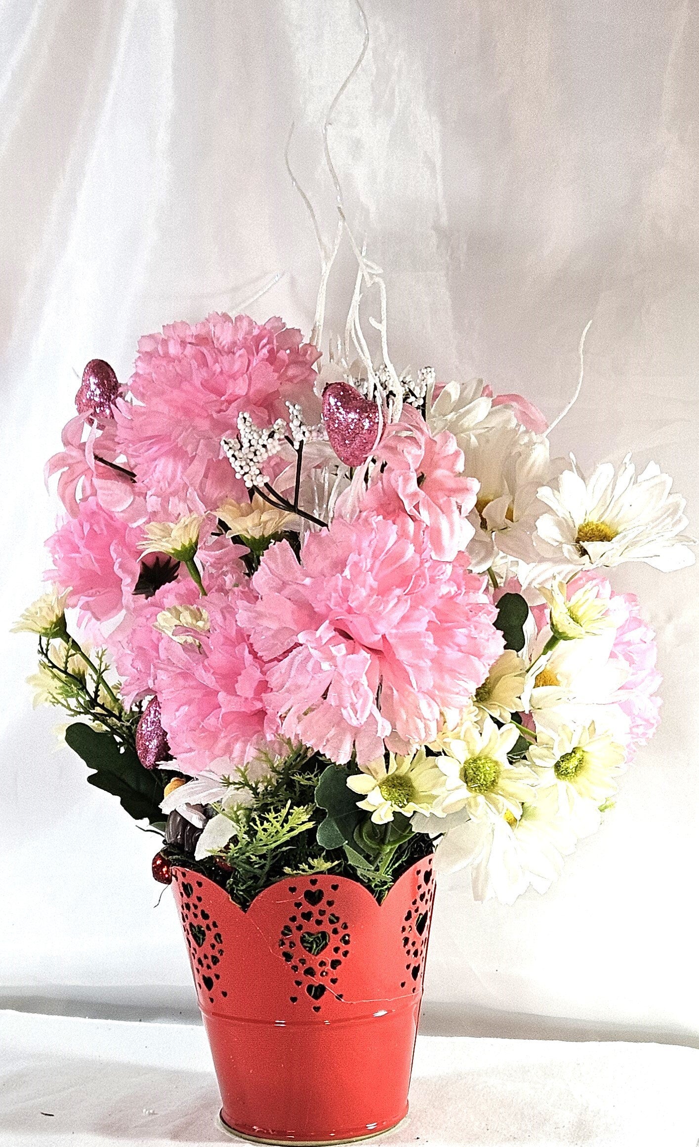 Romantic Grandparents Flower Arrangement, Love Grandma, Love Grandpa, Grandparents Flower Centerpiece