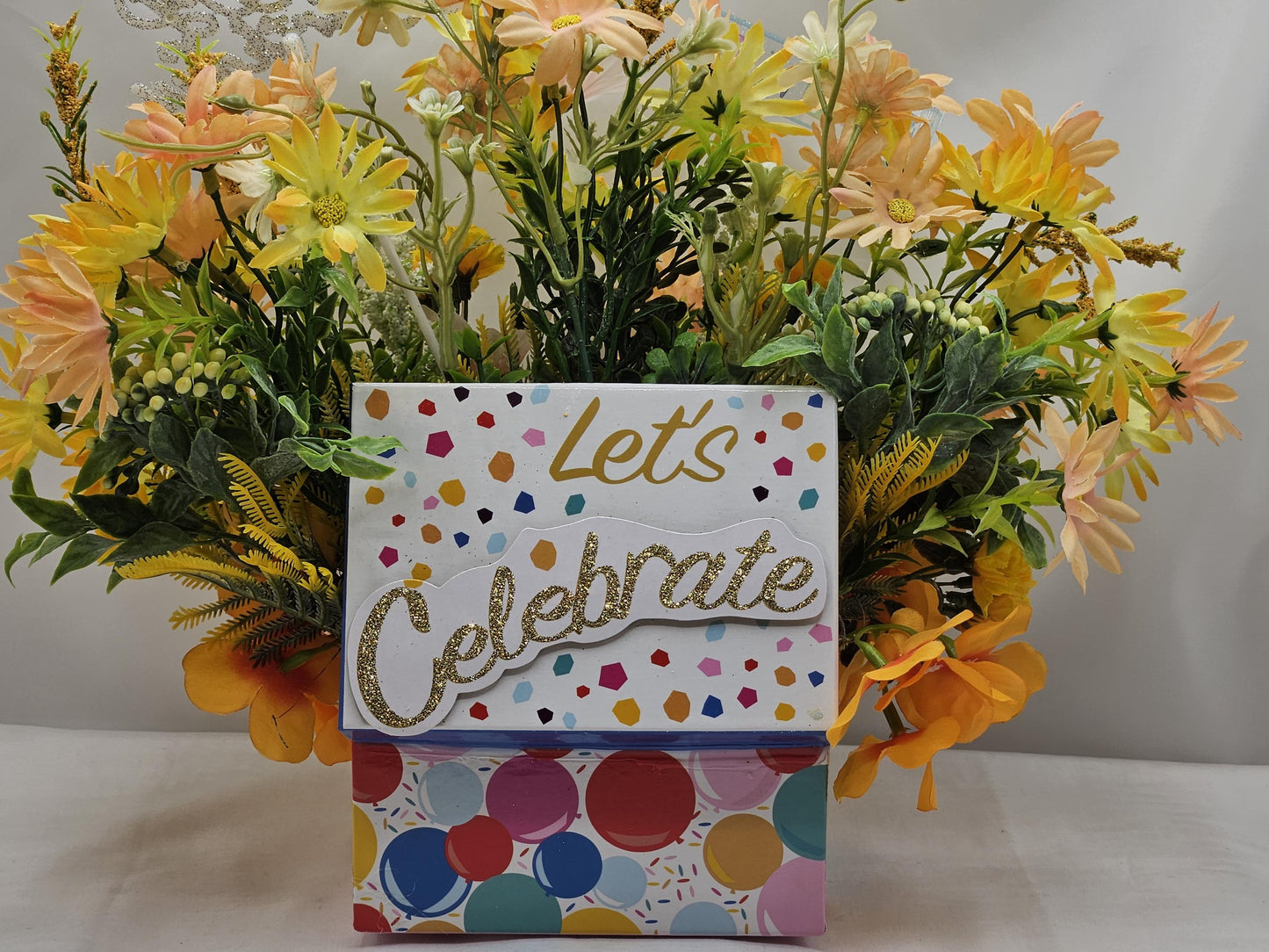 Happy Birthday Floral Arrangements/Gift in a Box/Two Options, Colorful Wildflowers or Delicate Dahlias/Other Blooms/Birthday Accents