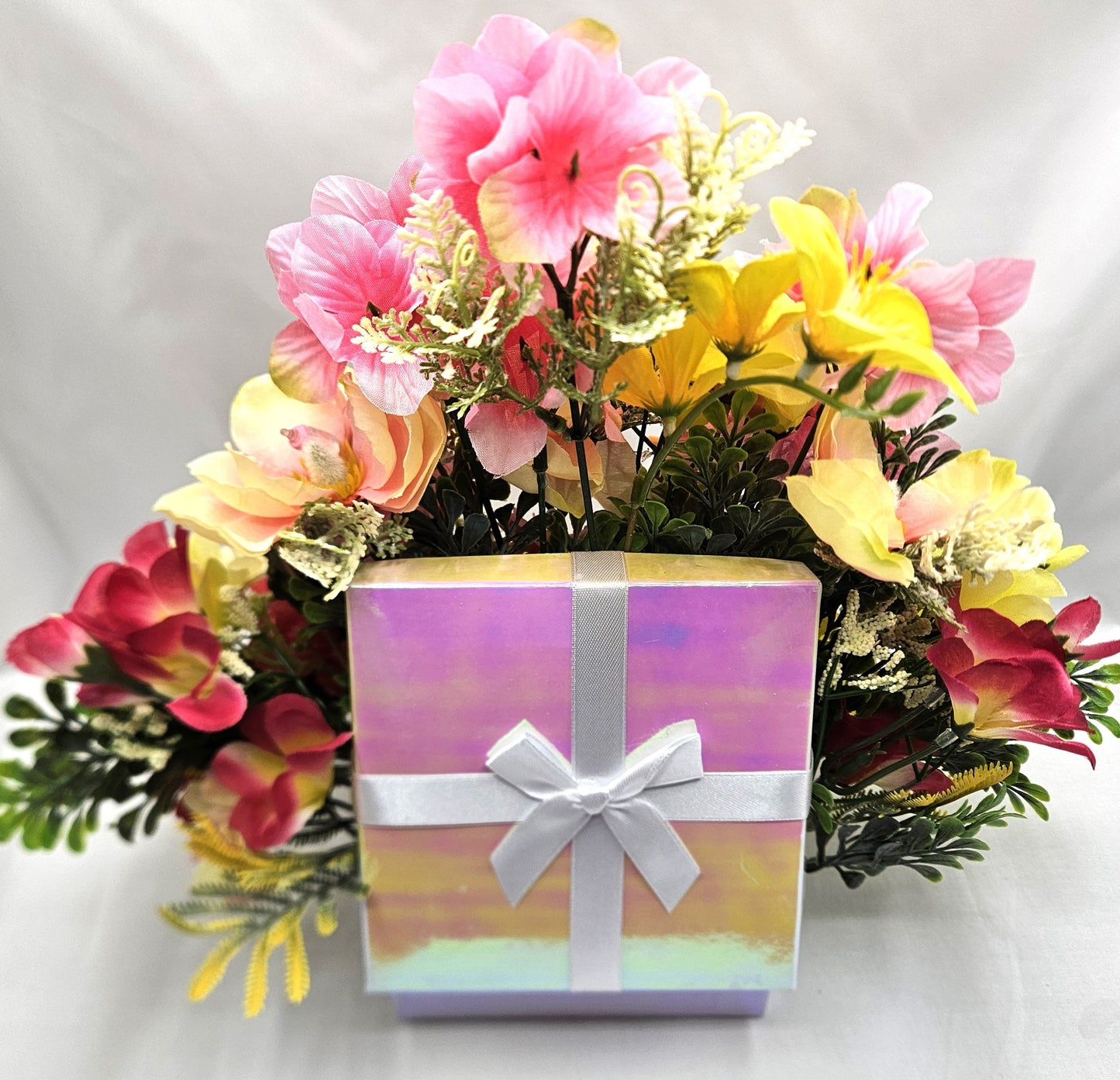 Welcome Baby Flower Arrangement, Boy or Girl Option, Baby Shower Gift/Welcome to the World, Little One, Blue/Yellow or Pink/Yellow