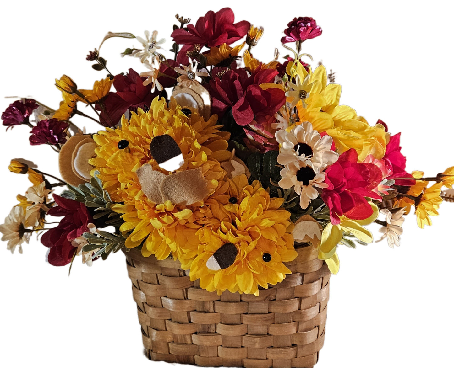 Artificial Flower Arrangement Centerpiece Featuring Faux Carnation Koala Mom & Baby